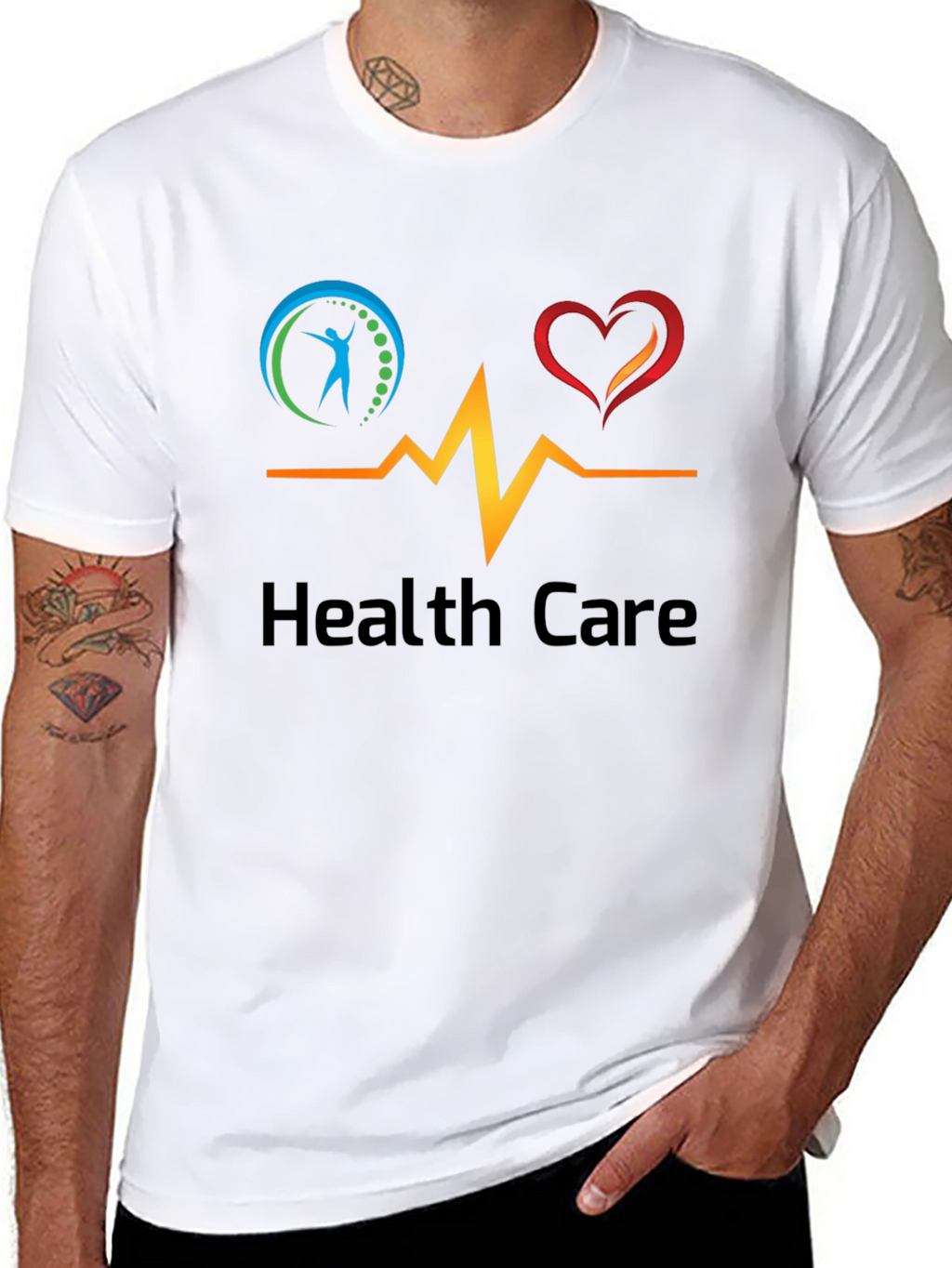 Health Care Graphic Black T-Shirt