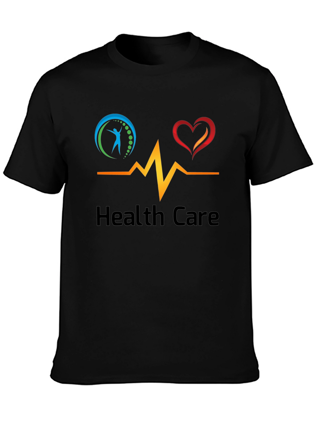 Health Care Graphic Black T-Shirt