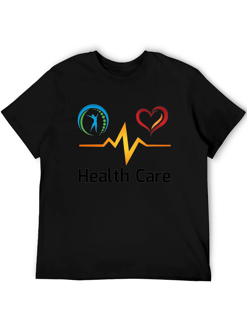 Health Care Graphic Black T-Shirt
