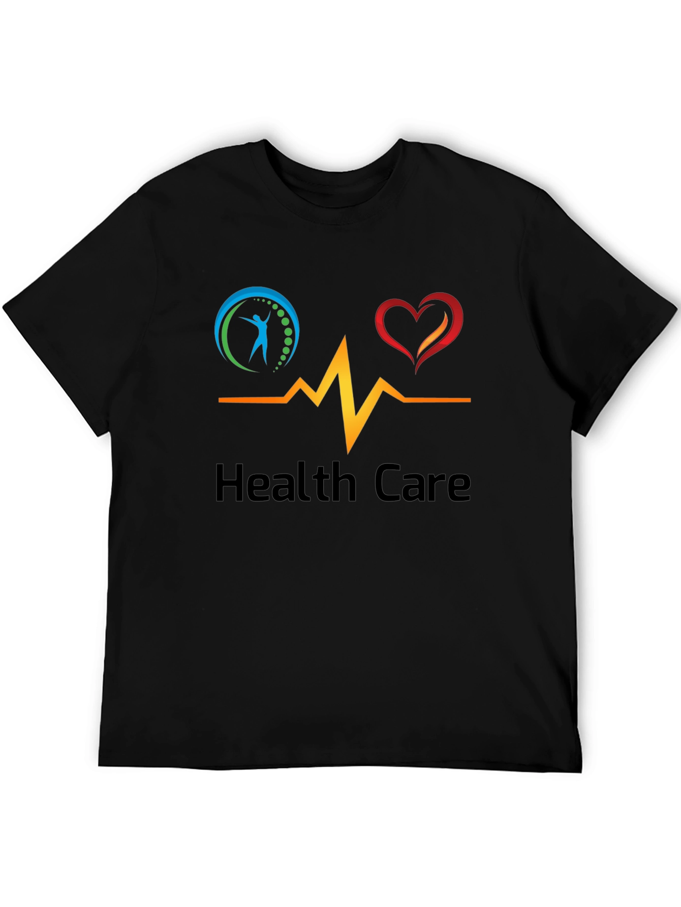 Health Care Graphic Black T-Shirt