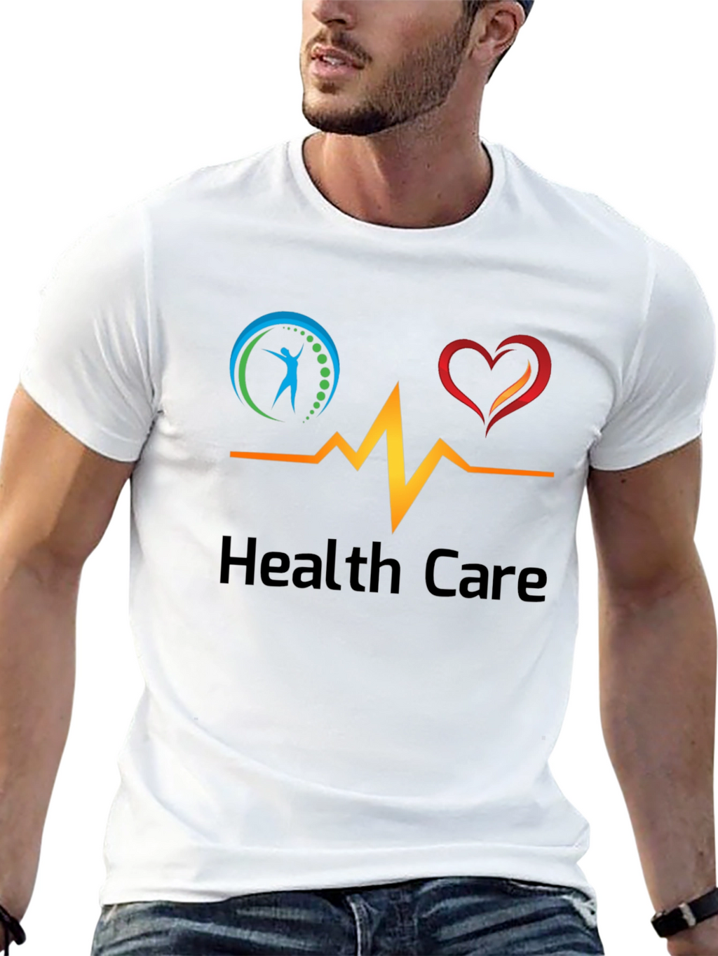Health Care Graphic Black T-Shirt