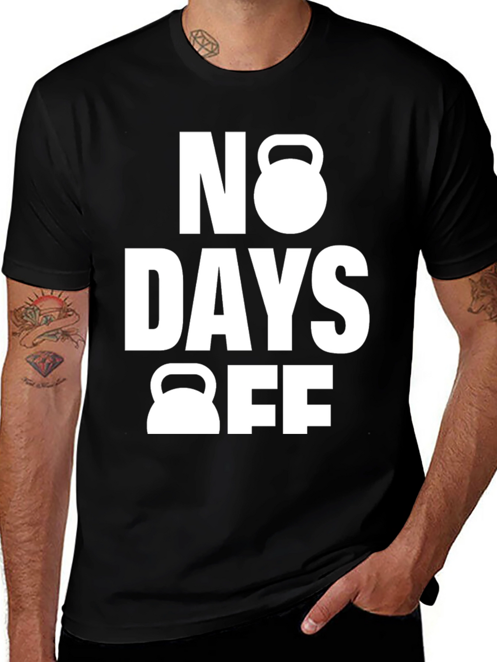 No Days Off Black Gym T-Shirt