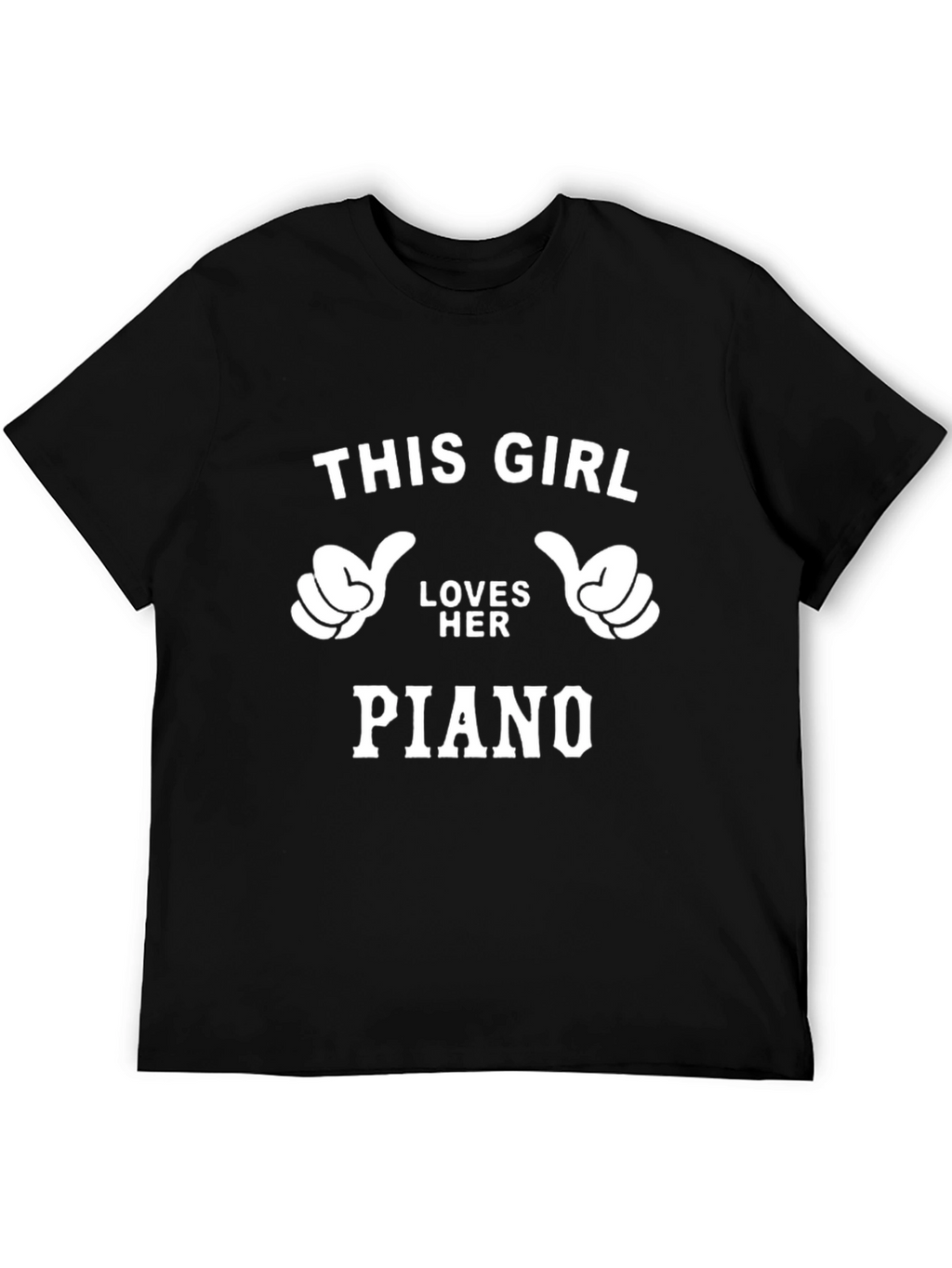 This Girl Loves Her Piano Black T-Shirt