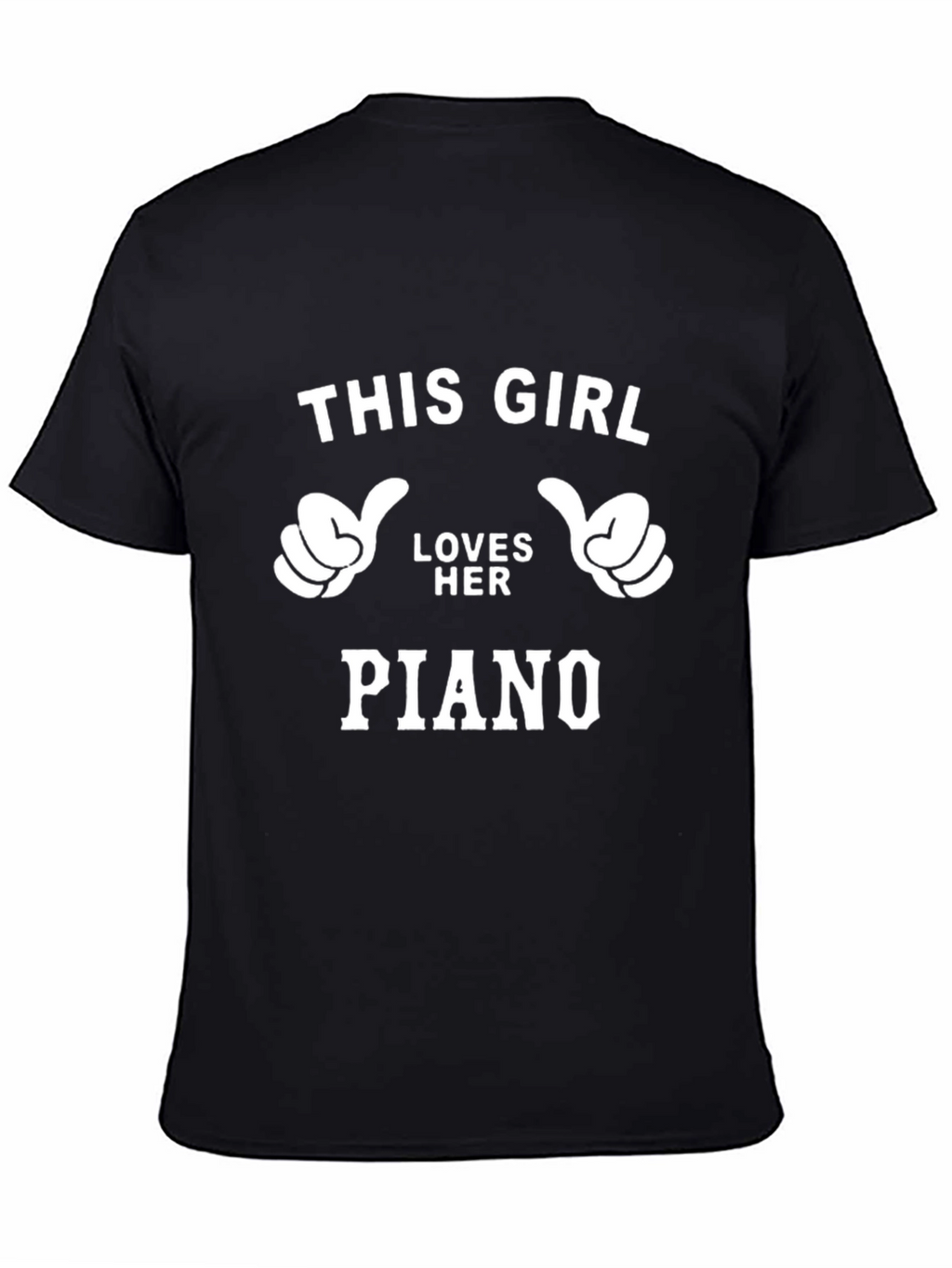 This Girl Loves Her Piano Black T-Shirt
