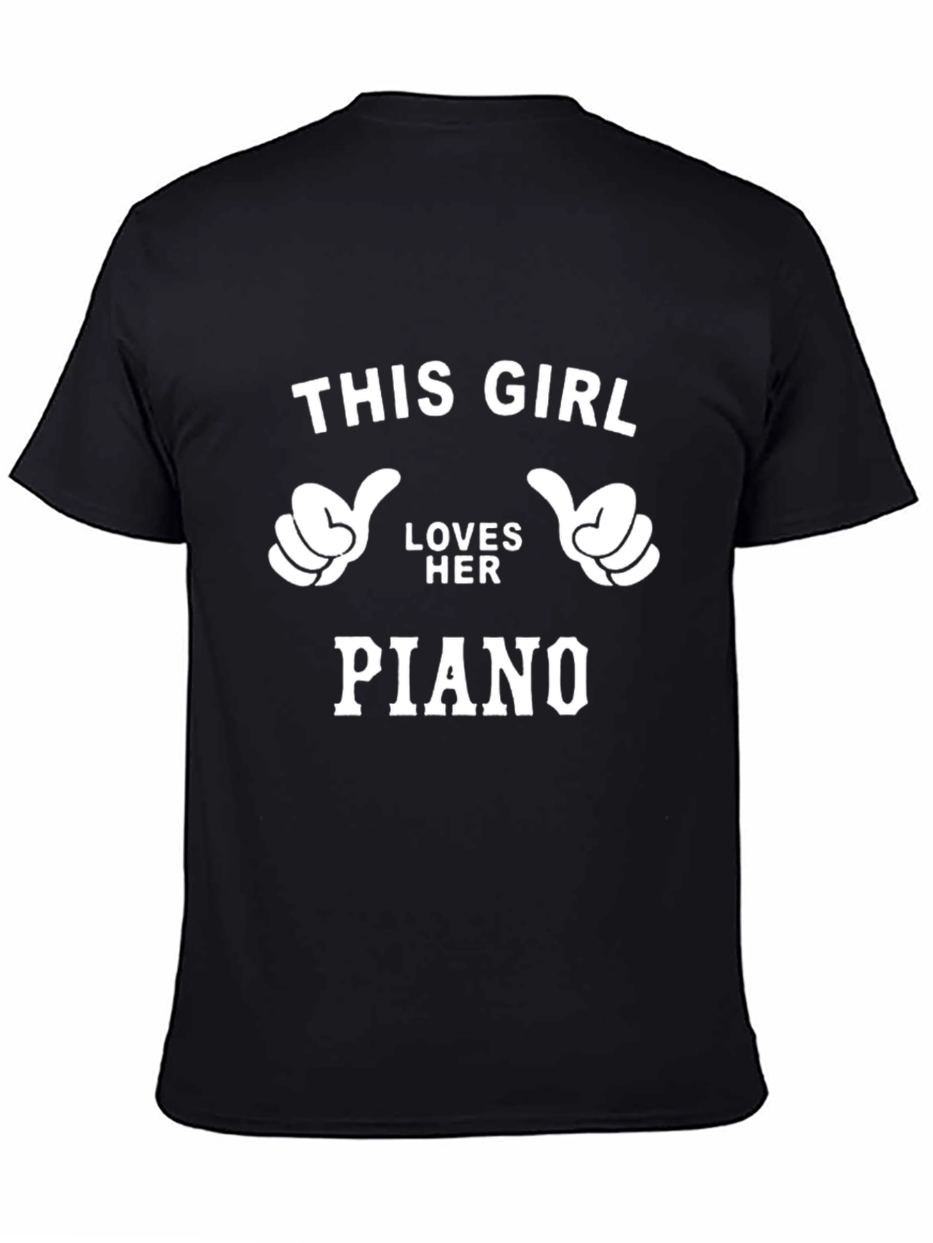 This Girl Loves Her Piano Black T-Shirt