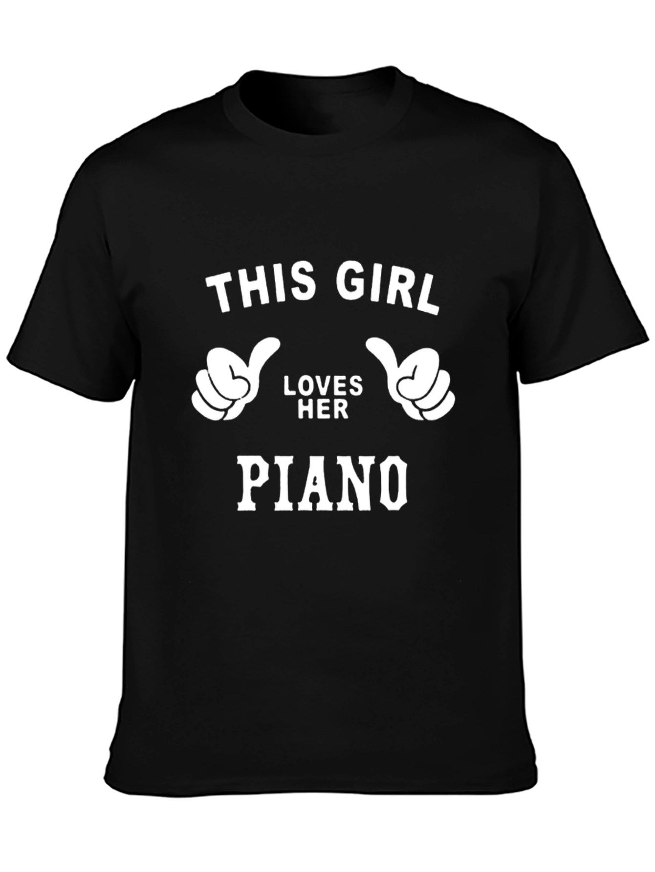 This Girl Loves Her Piano Black T-Shirt