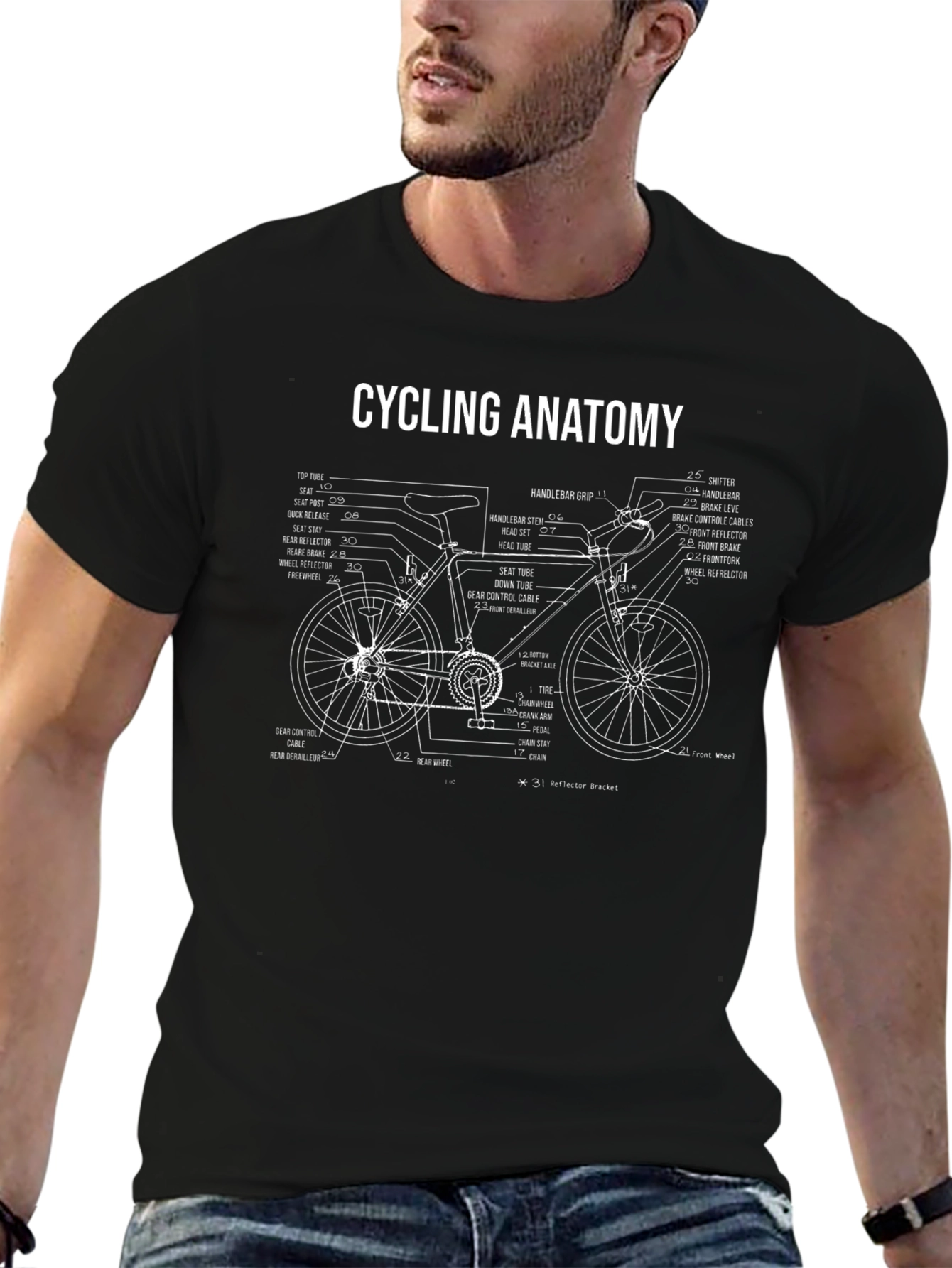 Cycling Anatomy Graphic Tee - Bike Lovers T-Shirt