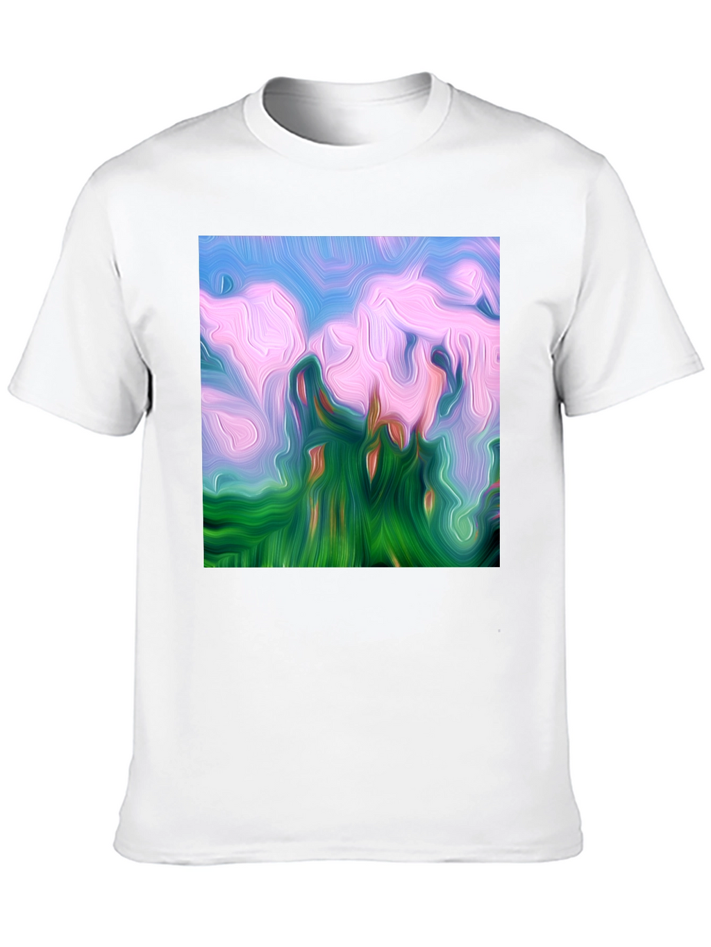 Abstract Landscape Graphic Tee - Artistic Black T-Shirt