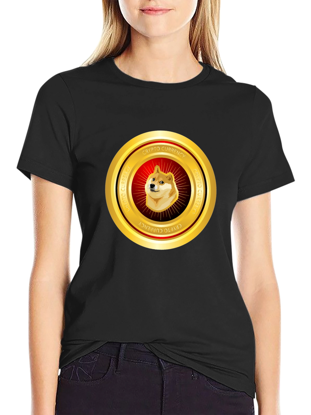 Dogecoin Crypto Currency Black T-Shirt