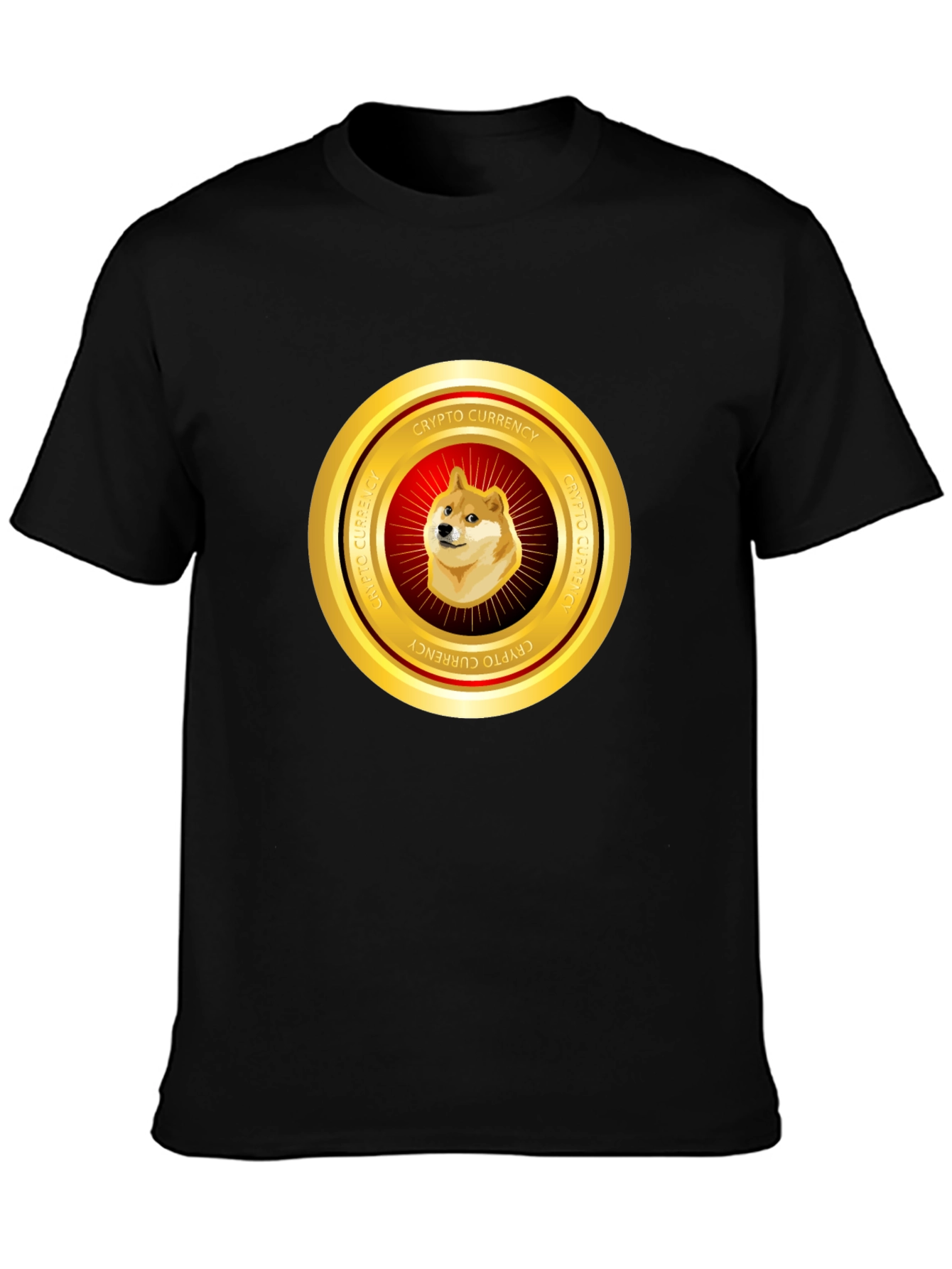 Dogecoin Crypto Currency Black T-Shirt
