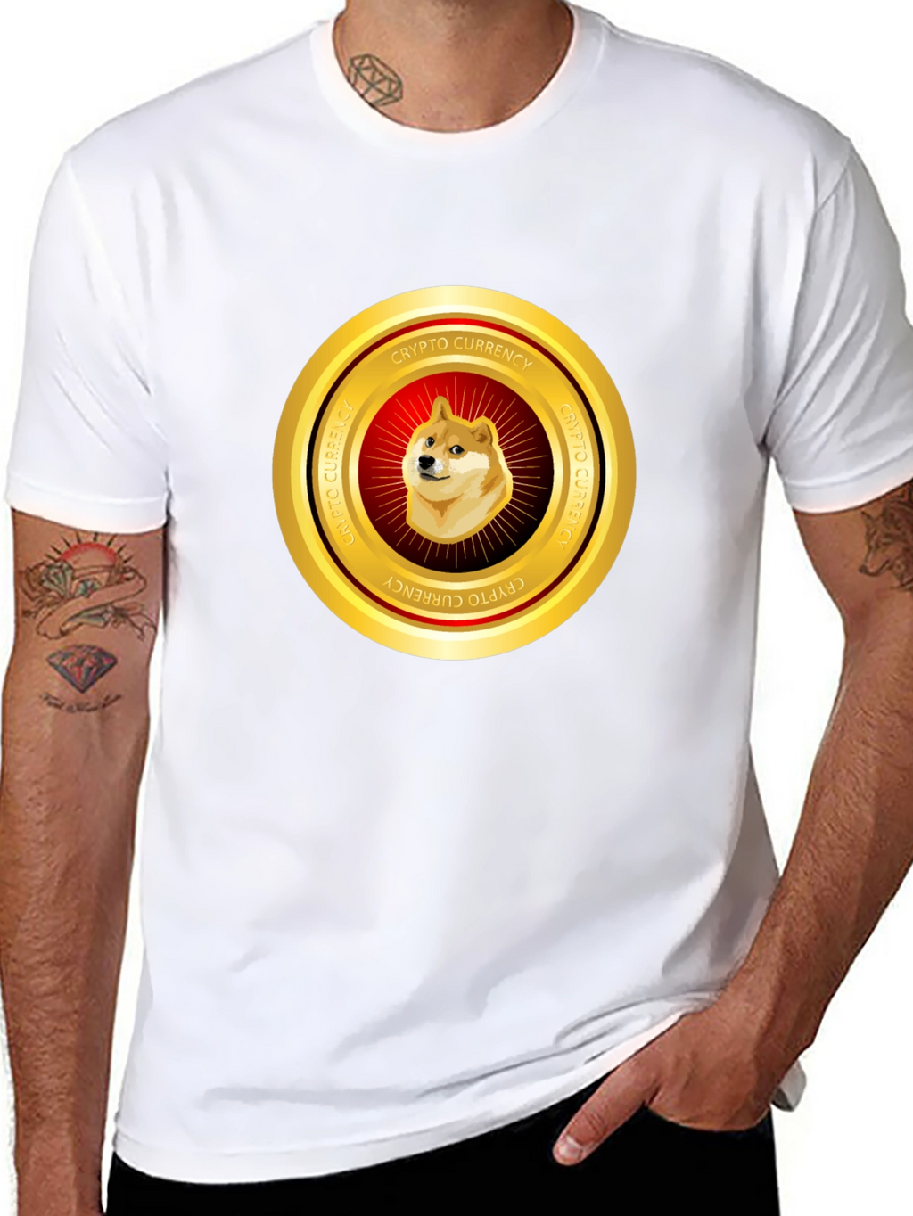 Dogecoin Crypto Currency Black T-Shirt