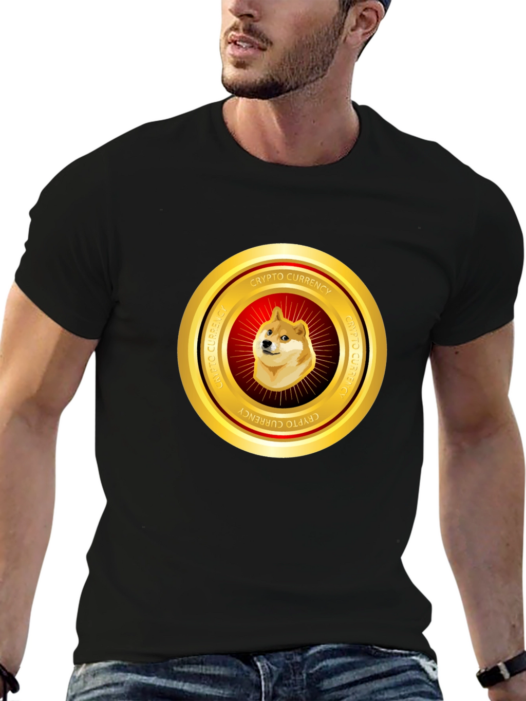 Dogecoin Crypto Currency Black T-Shirt