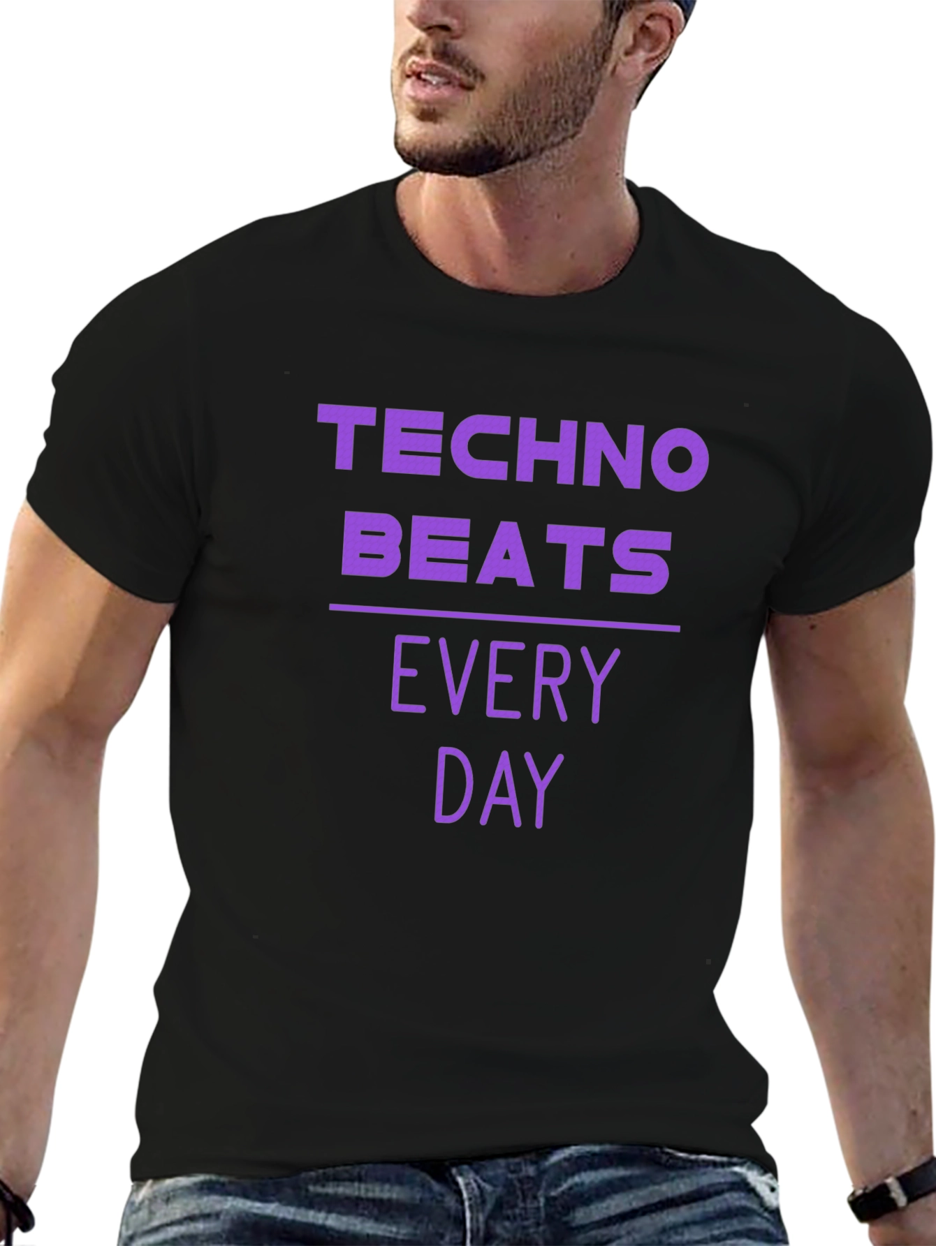 Techno Beats Every Day Graphic T-Shirt