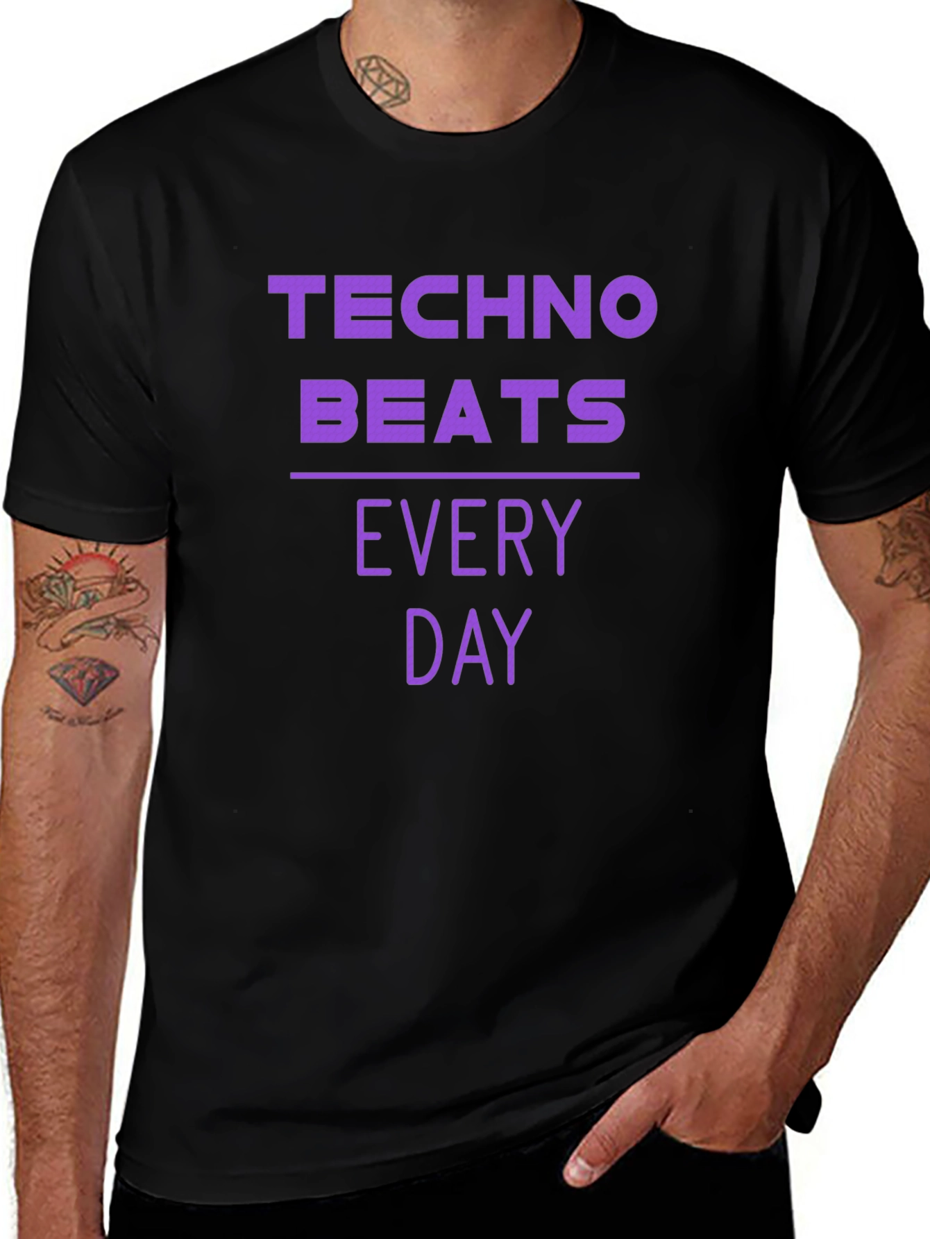 Techno Beats Every Day Graphic T-Shirt