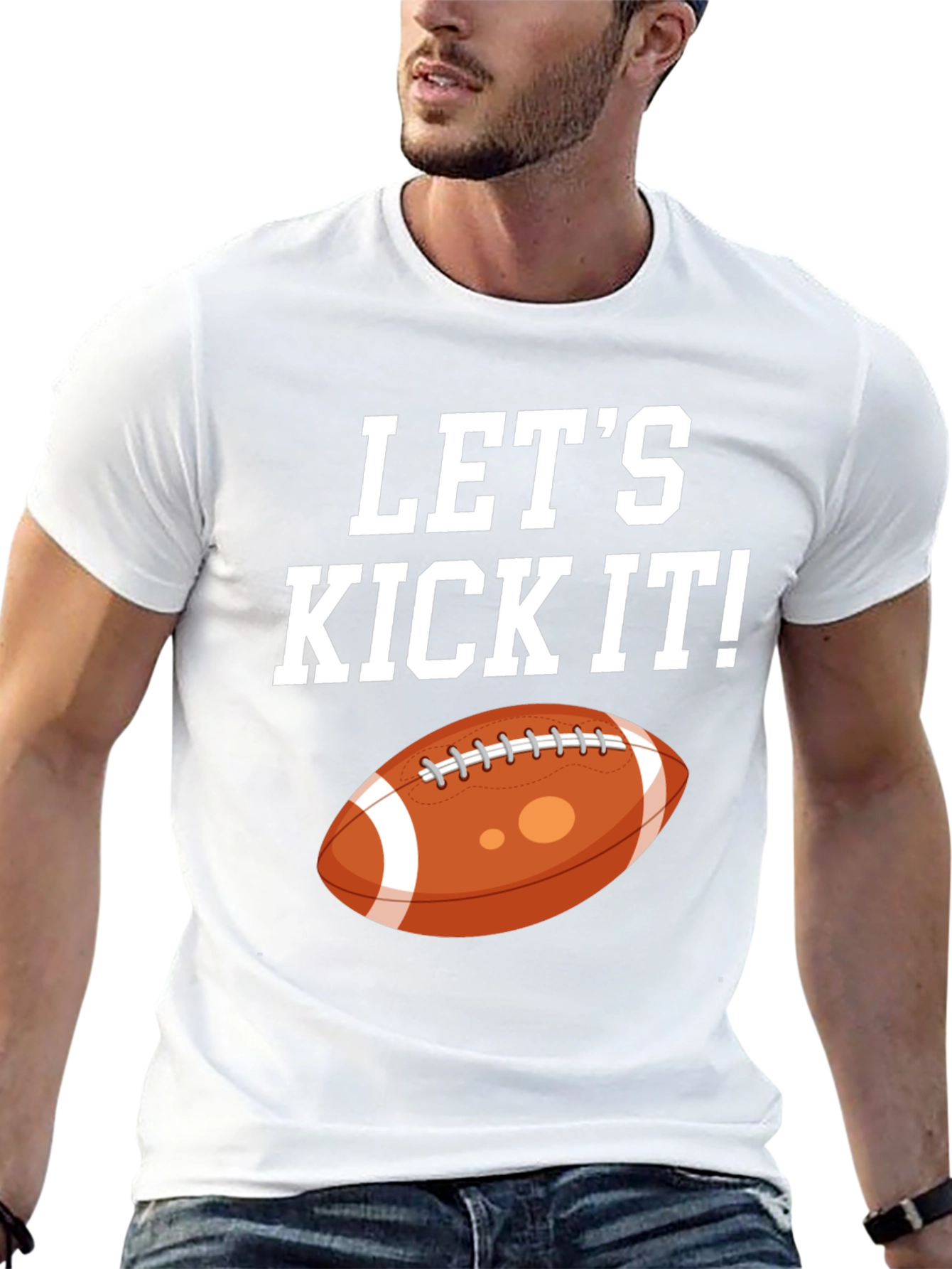 Lets Kick It Football Graphic Tee