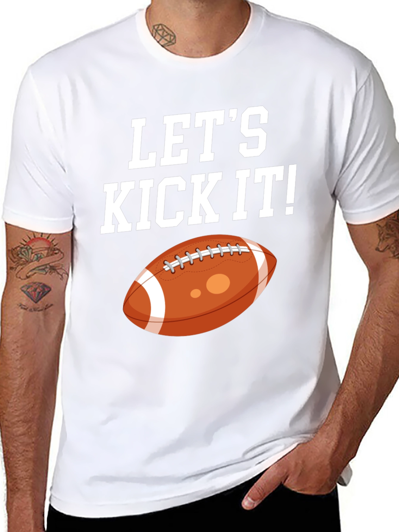 Lets Kick It Football Graphic Tee