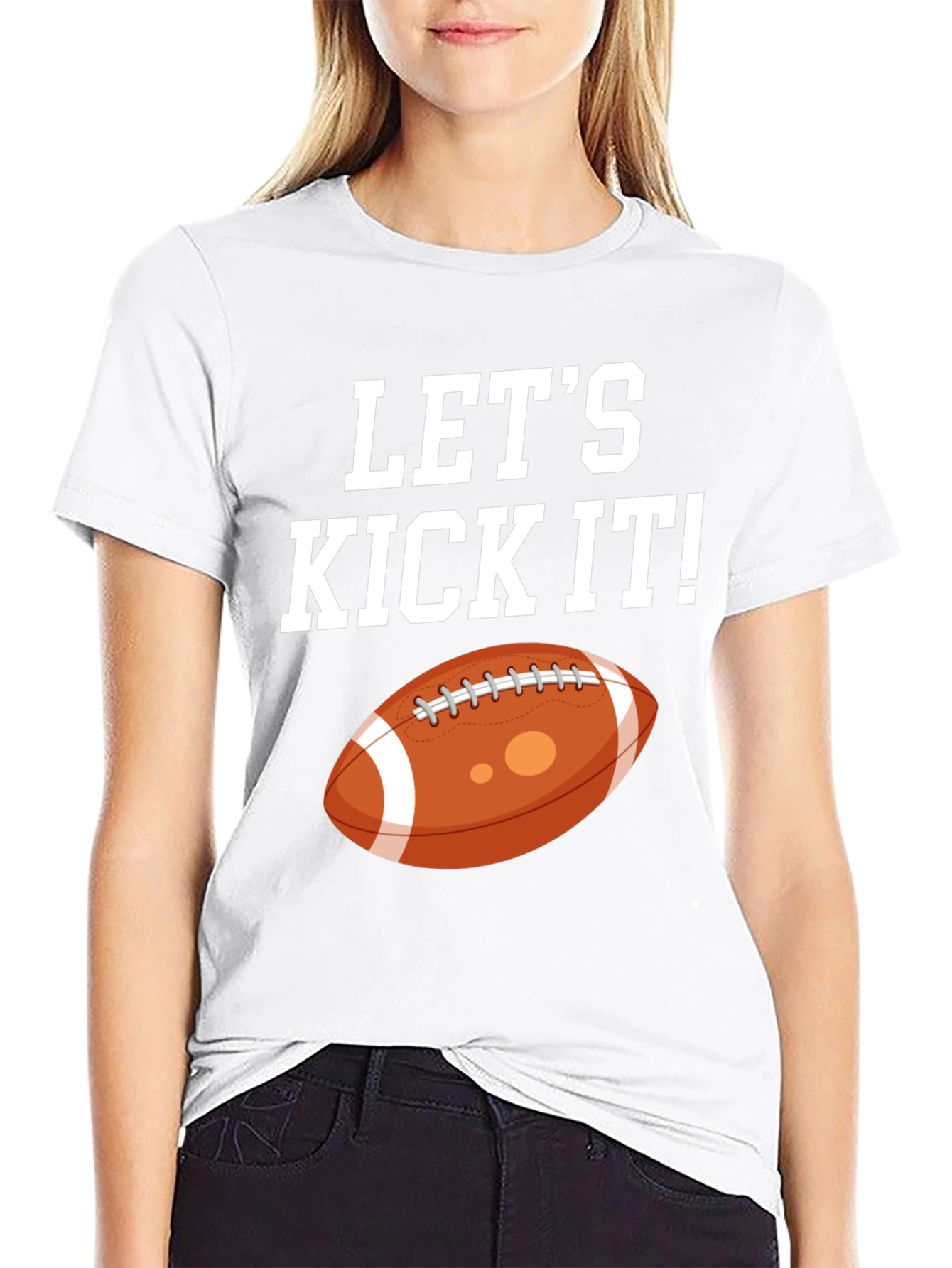 Lets Kick It Football Graphic Tee