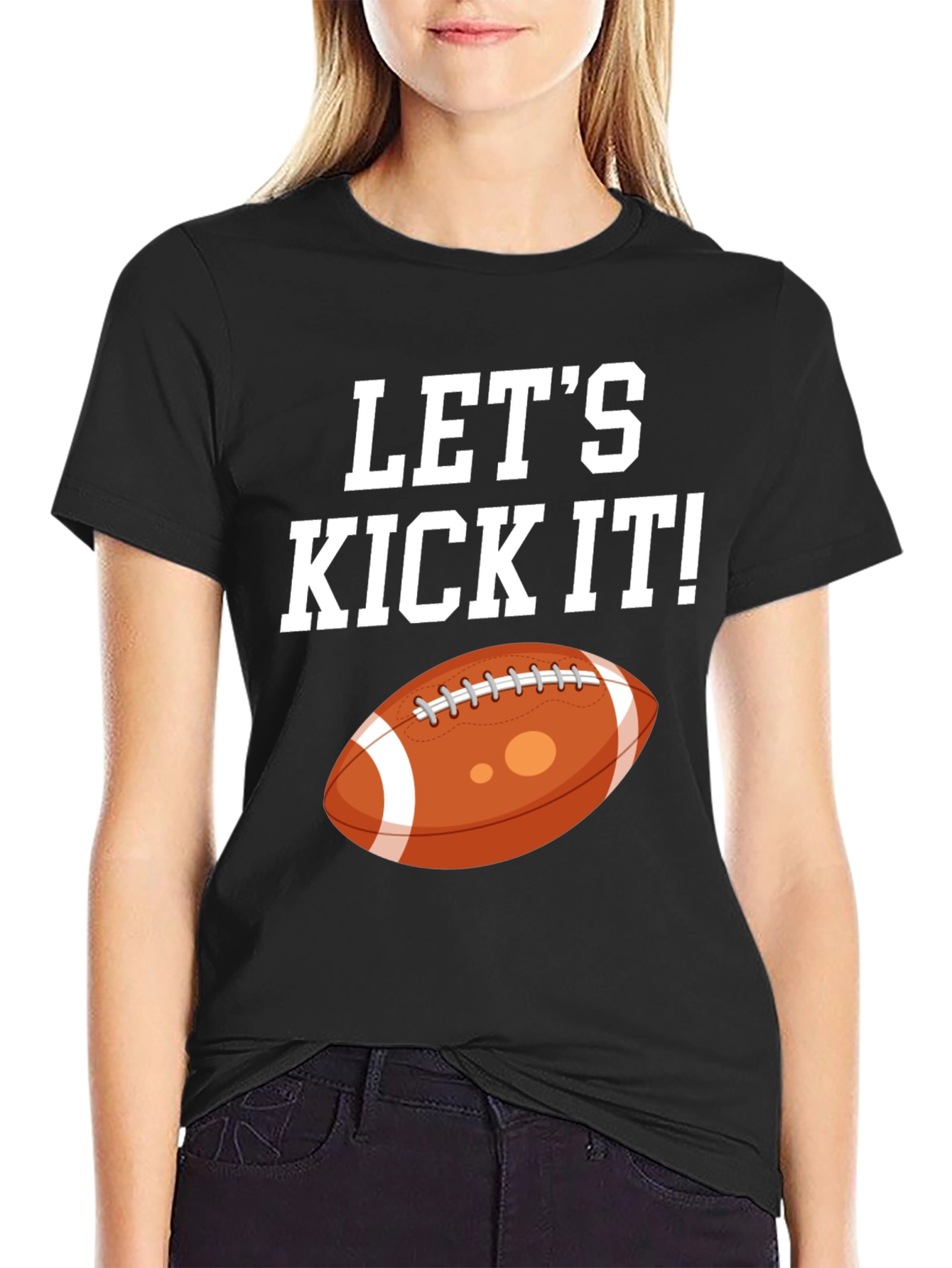 Lets Kick It Football Graphic Tee