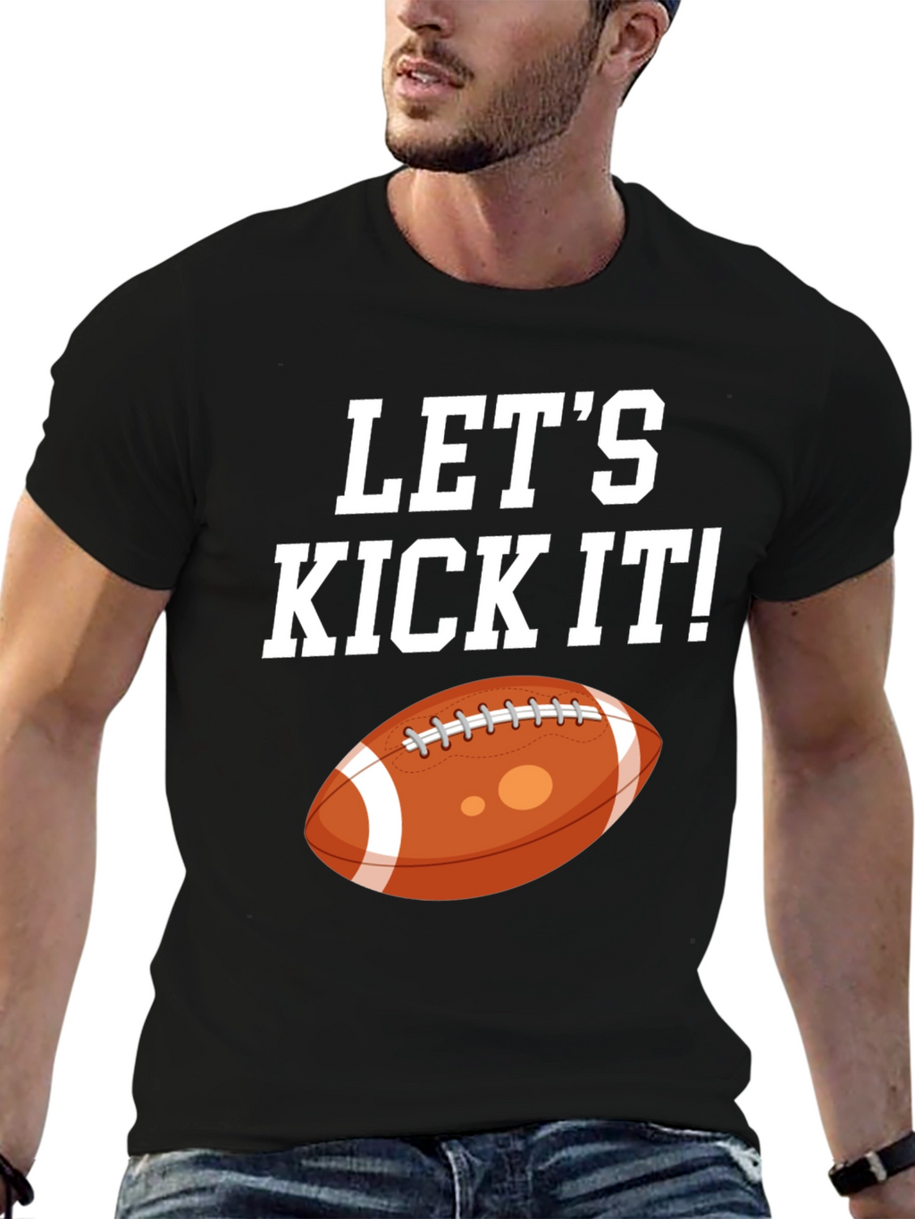 Lets Kick It Football Graphic Tee