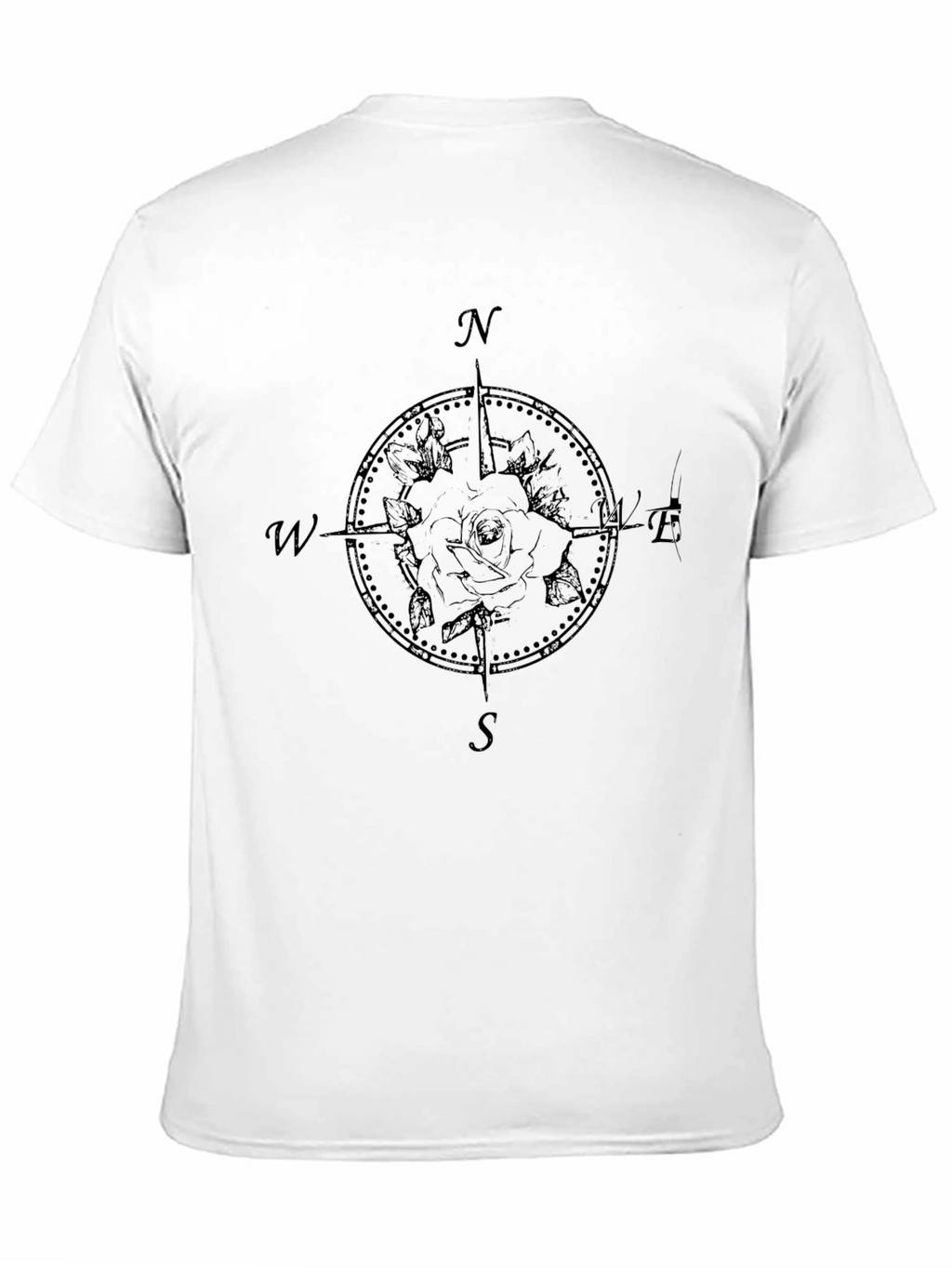 Compass Rose Graphic Tee - Black Cotton Shirt