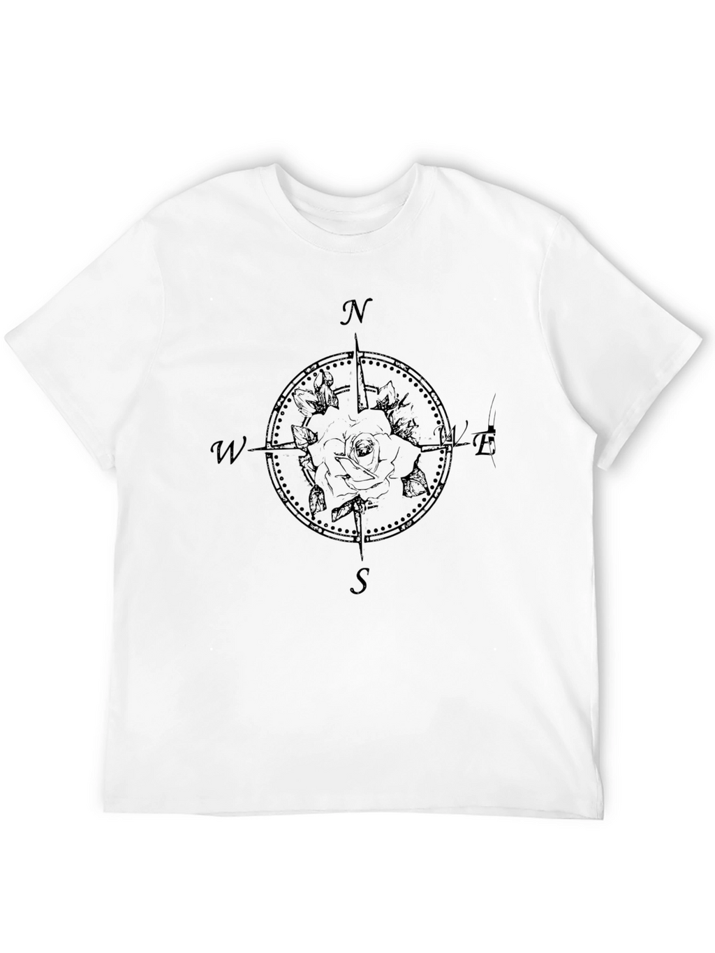 Compass Rose Graphic Tee - Black Cotton Shirt