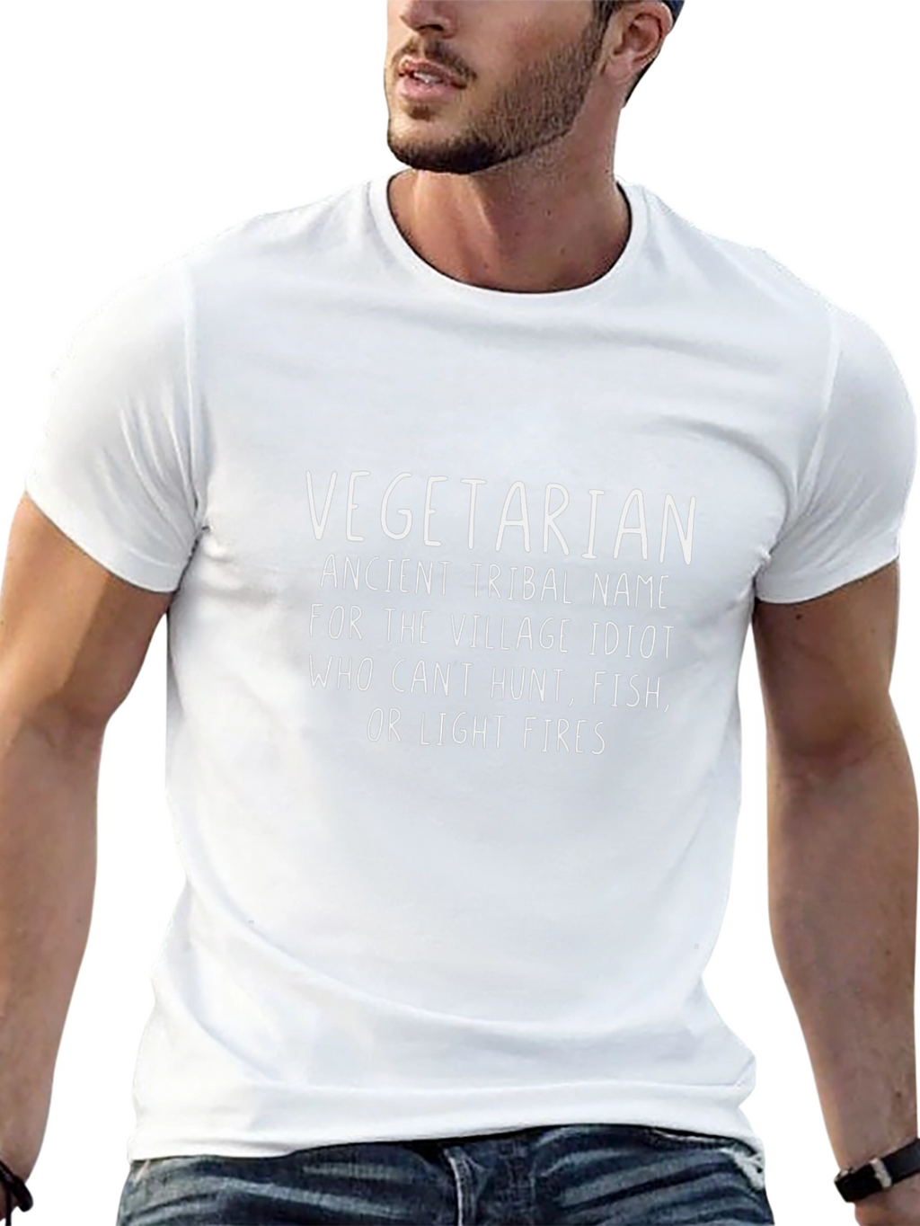 Vegetarian Village Idiot Graphic T-Shirt
