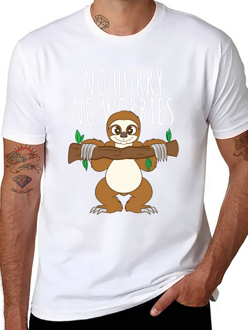 No Hurry No Worries Sloth Graphic T-Shirt