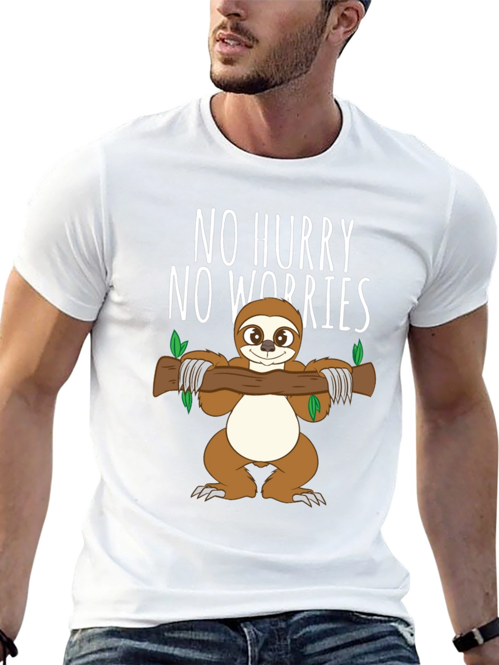 No Hurry No Worries Sloth Graphic T-Shirt