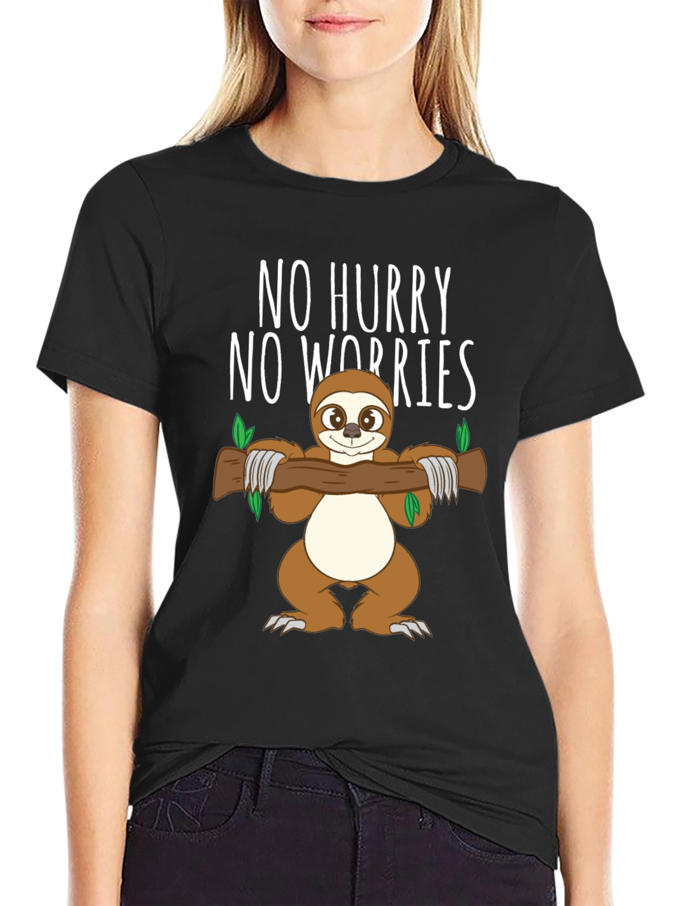 No Hurry No Worries Sloth Graphic T-Shirt