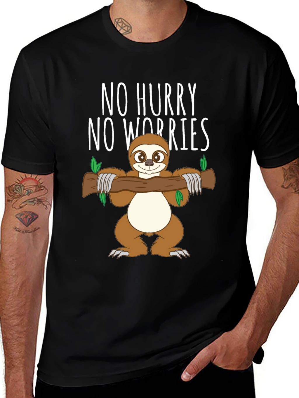 No Hurry No Worries Sloth Graphic T-Shirt