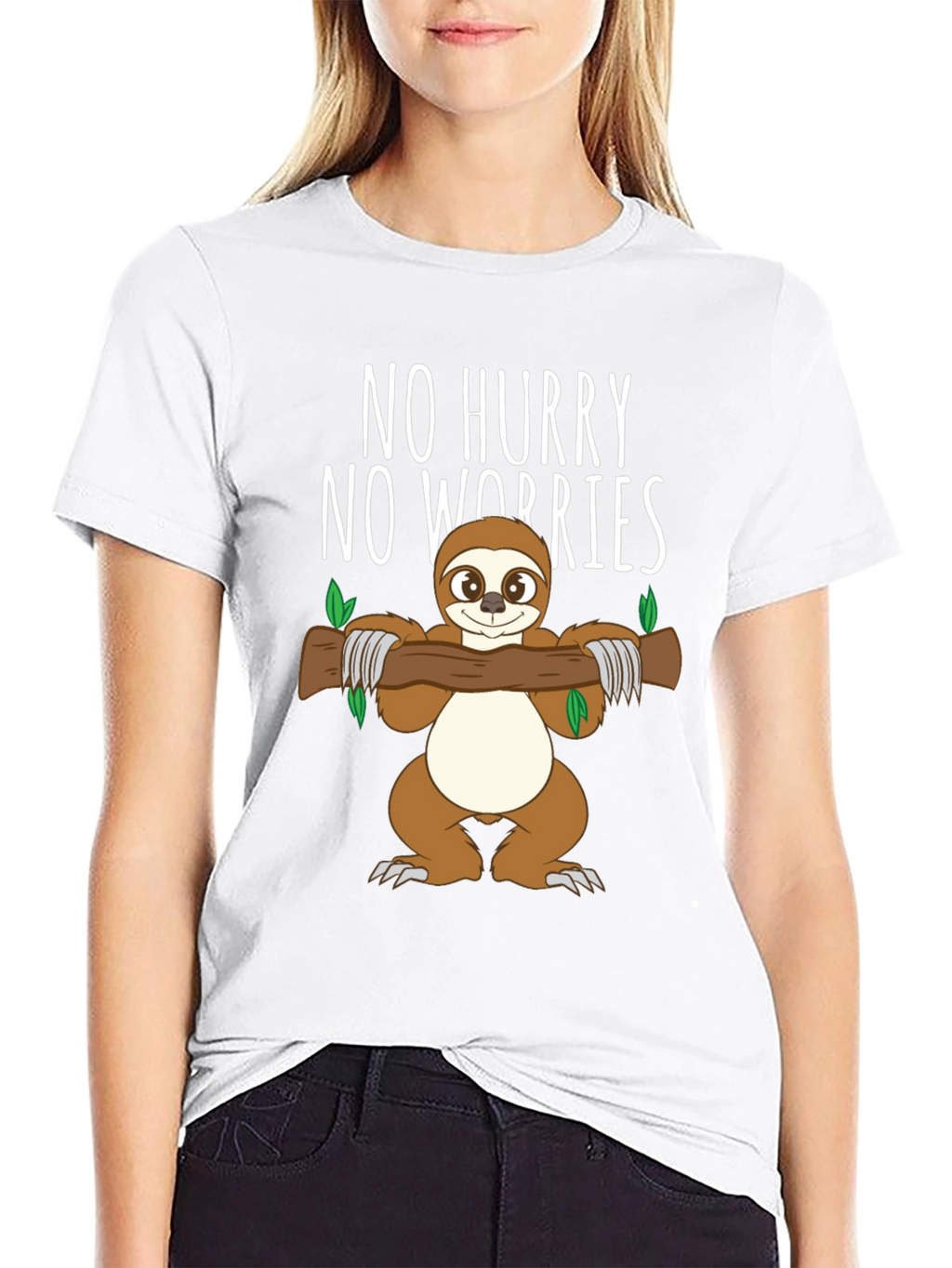 No Hurry No Worries Sloth Graphic T-Shirt