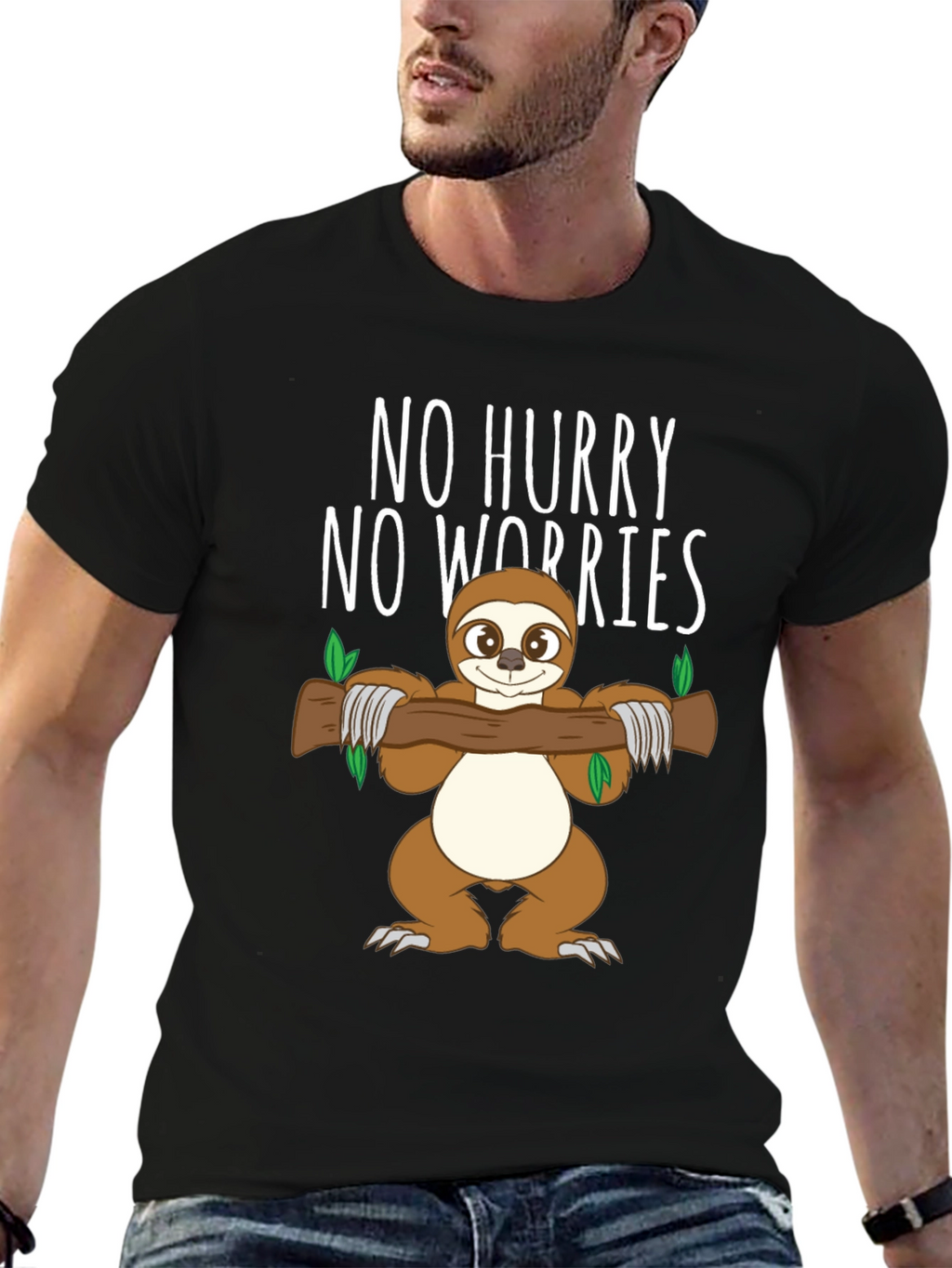 No Hurry No Worries Sloth Graphic T-Shirt