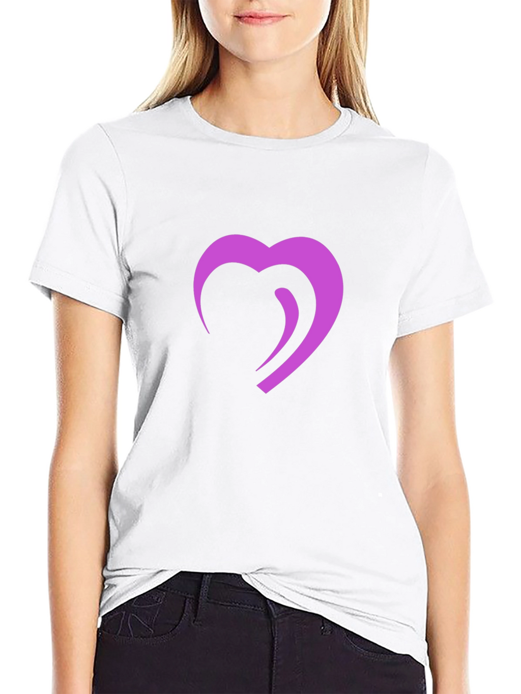 Modern Heart Graphic Black T-Shirt