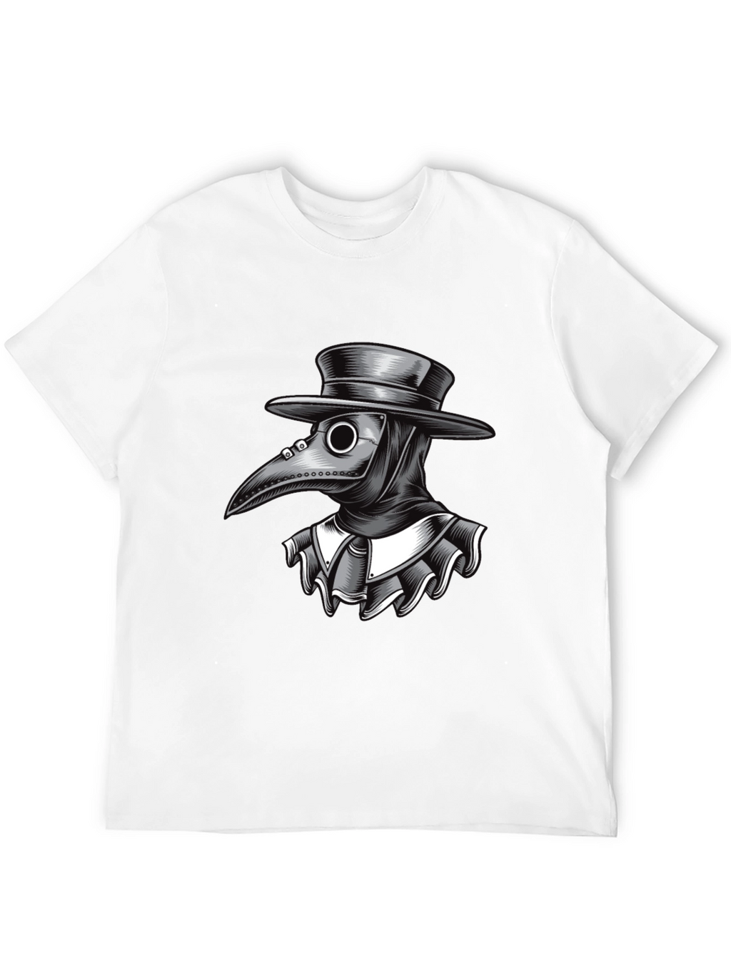 Plague Doctor Graphic Tee - Black Cotton T-Shirt