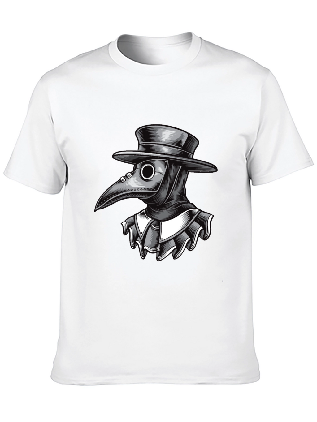 Plague Doctor Graphic Tee - Black Cotton T-Shirt