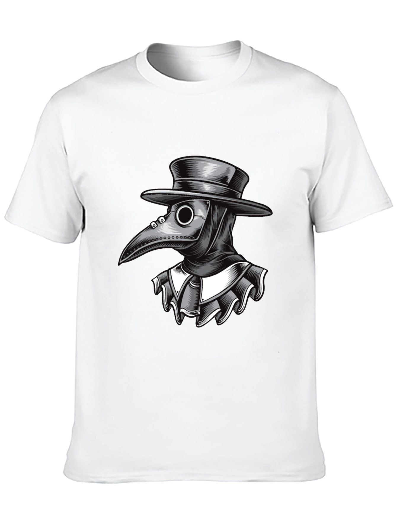 Plague Doctor Graphic Tee - Black Cotton T-Shirt