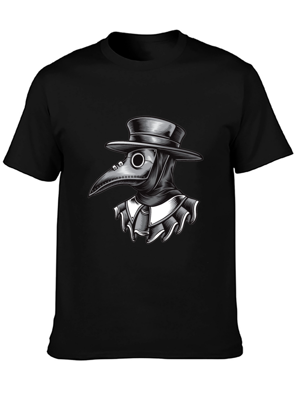 Plague Doctor Graphic Tee - Black Cotton T-Shirt