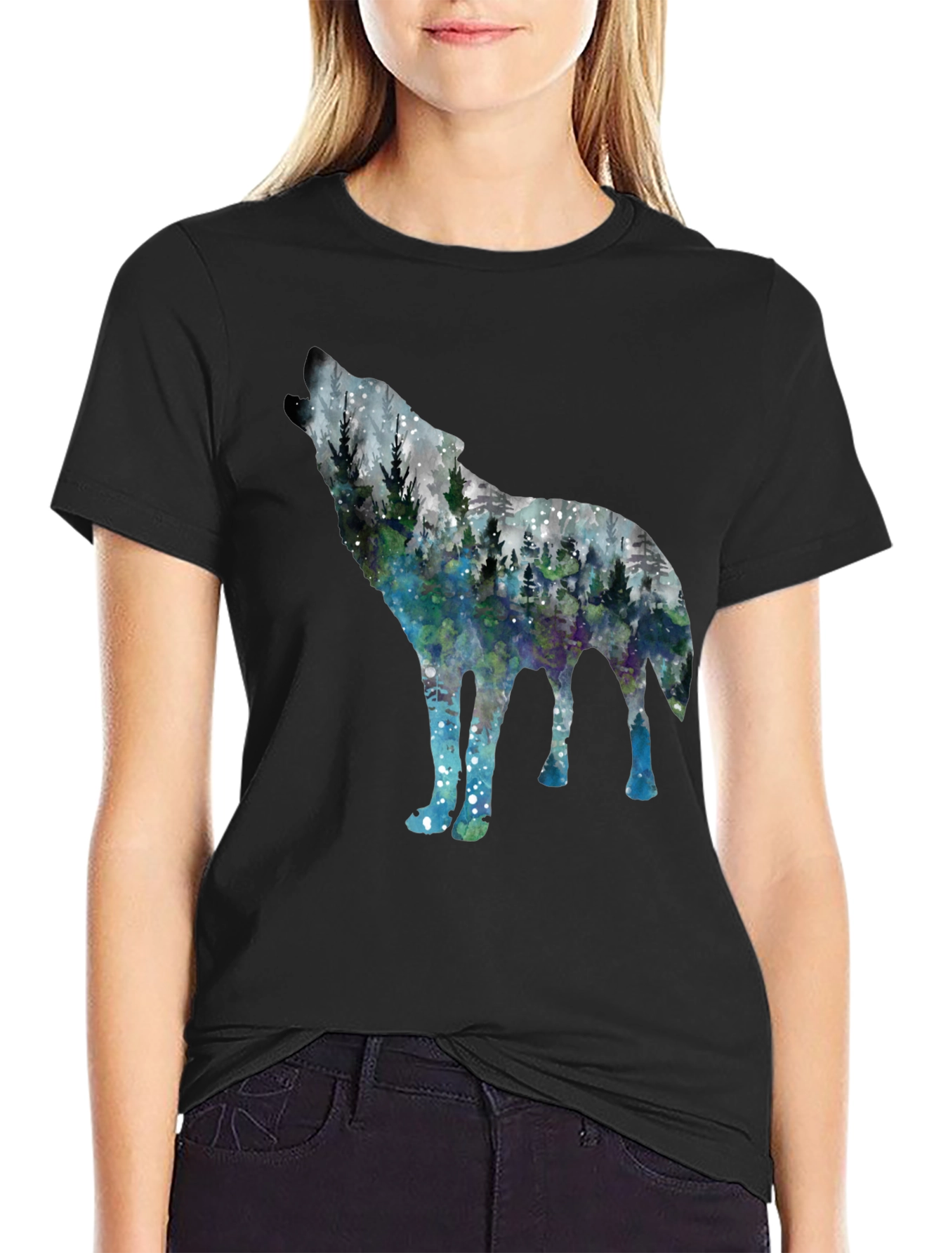 Wolf Forest Graphic Tee - Stylish Nature Shirt