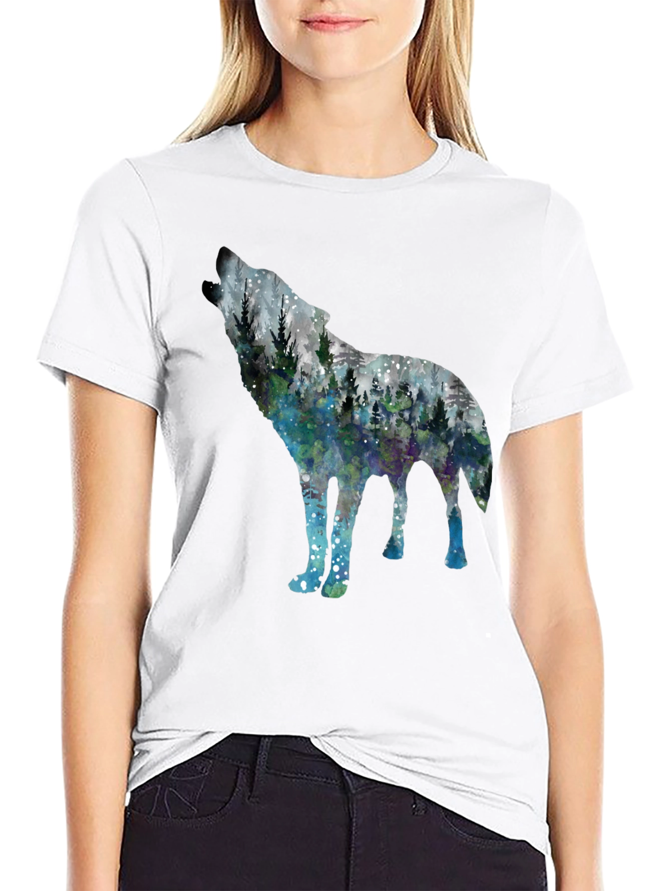 Wolf Forest Graphic Tee - Stylish Nature Shirt