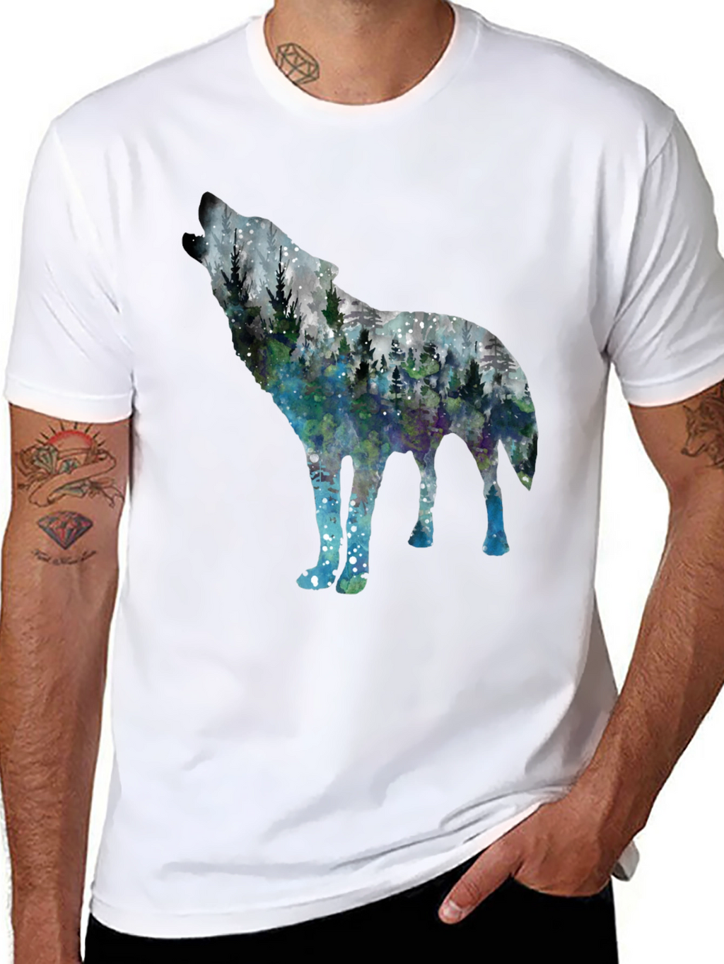 Wolf Forest Graphic Tee - Stylish Nature Shirt
