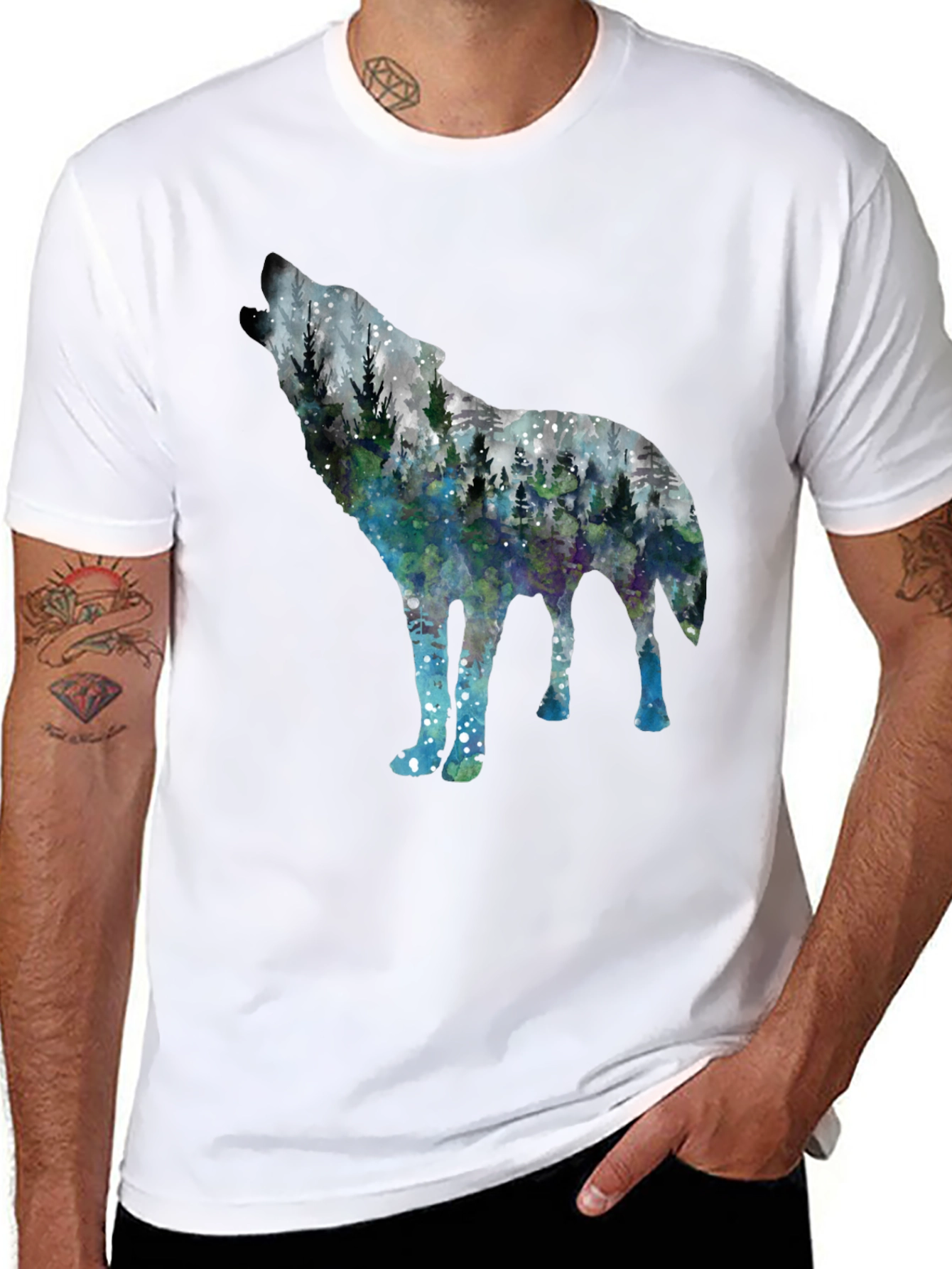 Wolf Forest Graphic Tee - Stylish Nature Shirt