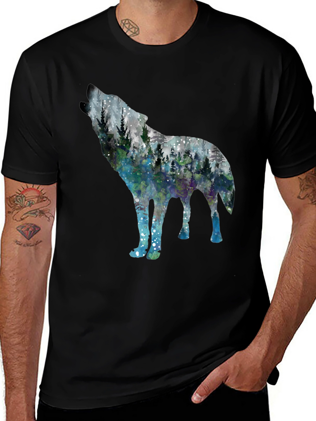 Wolf Forest Graphic Tee - Stylish Nature Shirt