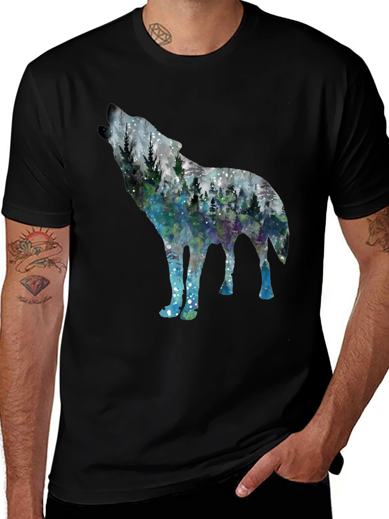 Wolf Forest Graphic Tee - Stylish Nature Shirt