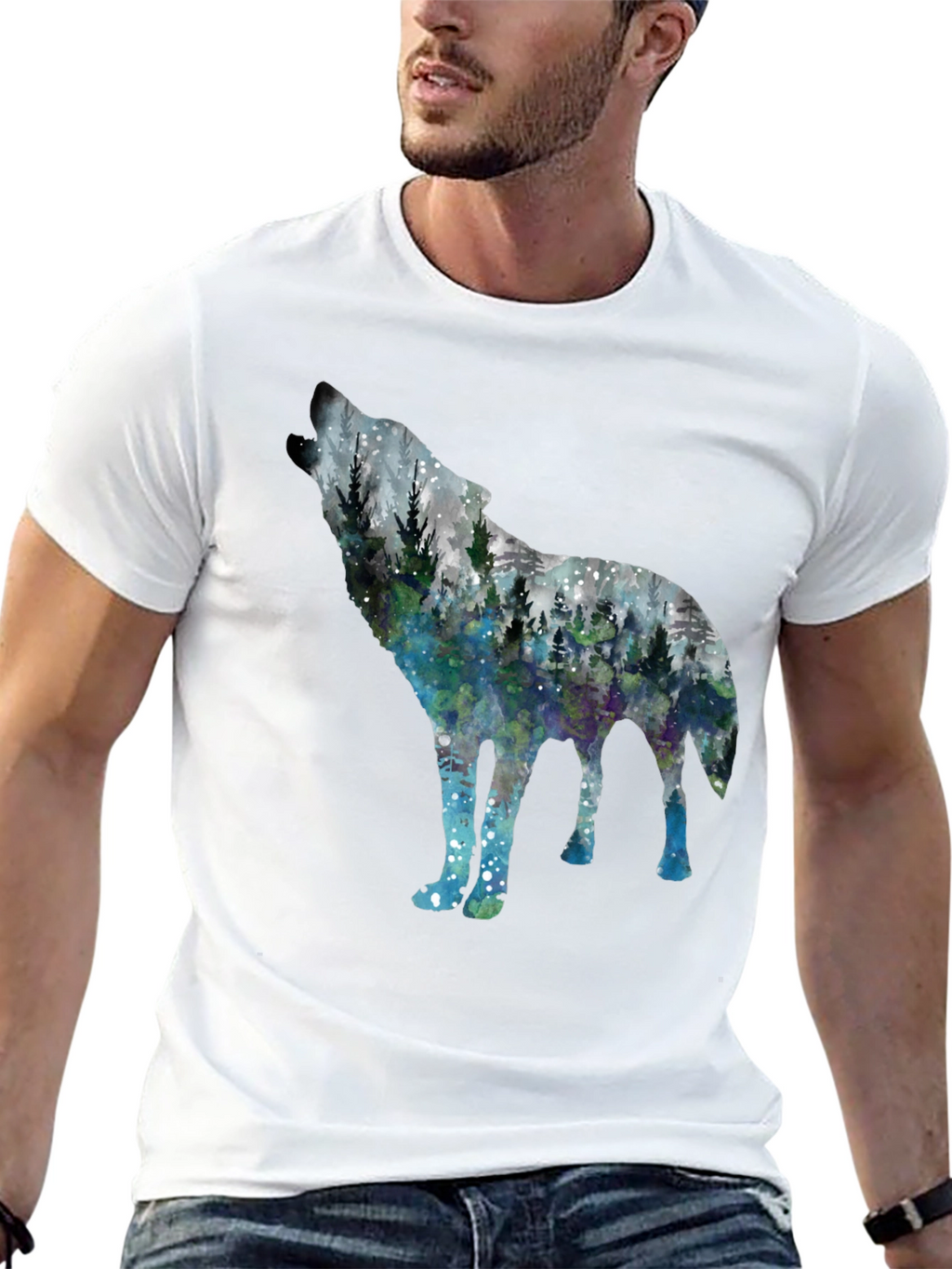 Wolf Forest Graphic Tee - Stylish Nature Shirt