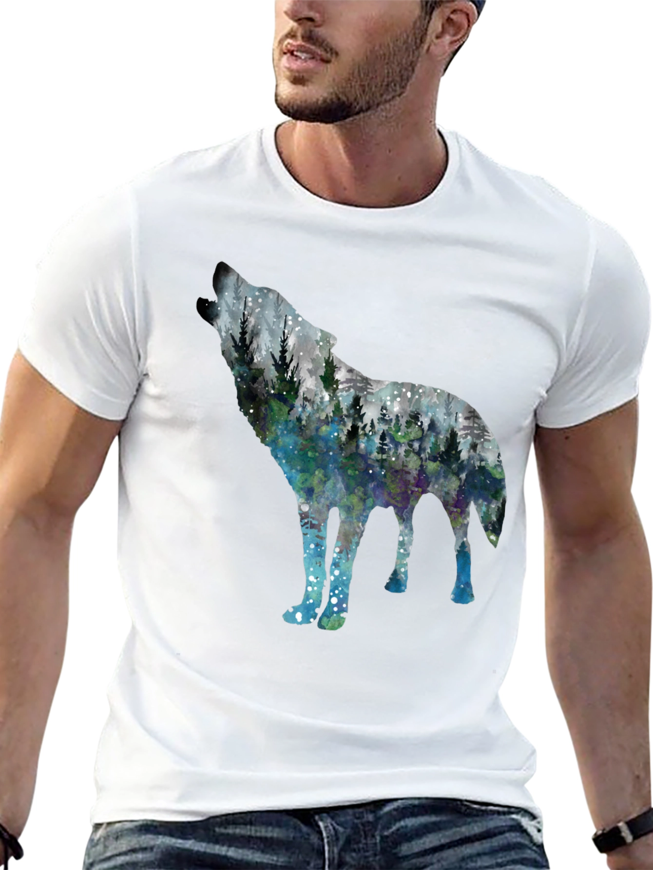 Wolf Forest Graphic Tee - Stylish Nature Shirt