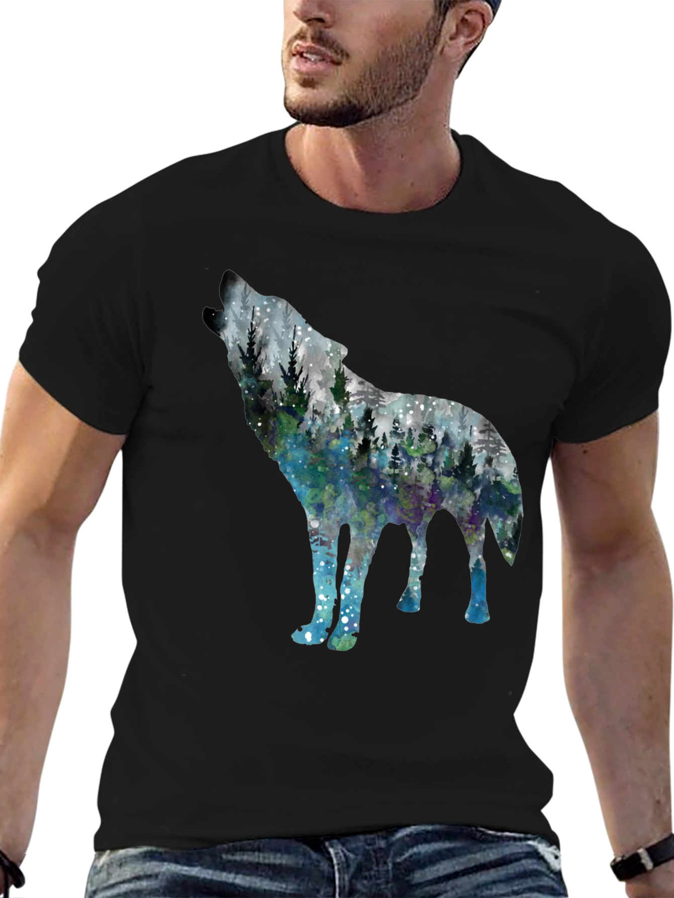 Wolf Forest Graphic Tee - Stylish Nature Shirt