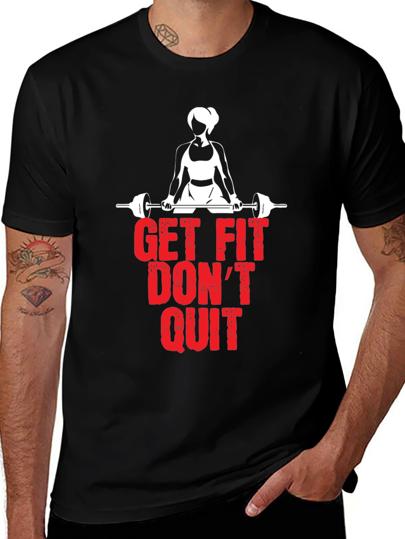 Get Fit Dont Quit Black T-Shirt