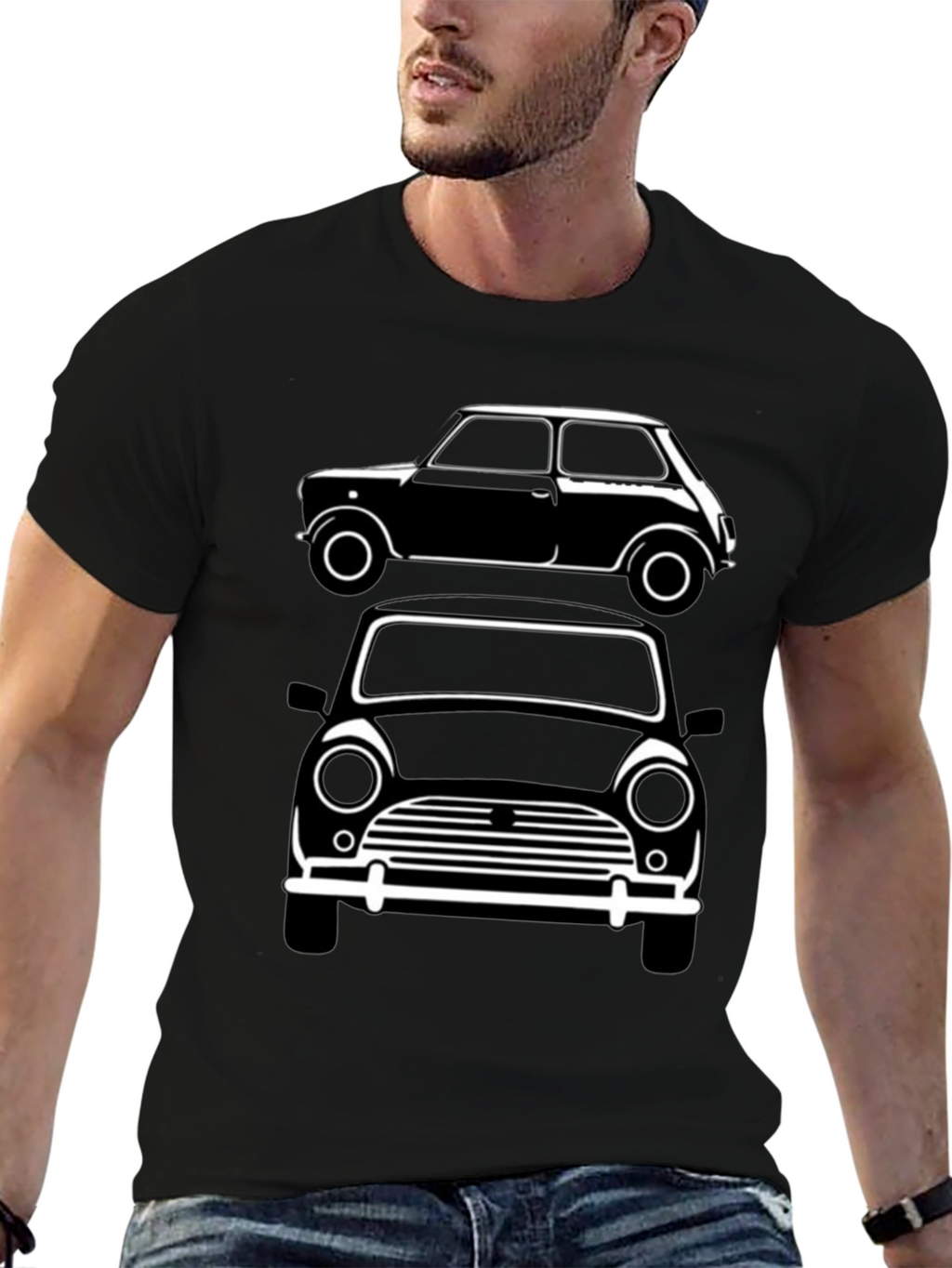 Classic Mini Car T-Shirt - Black Graphic Tee