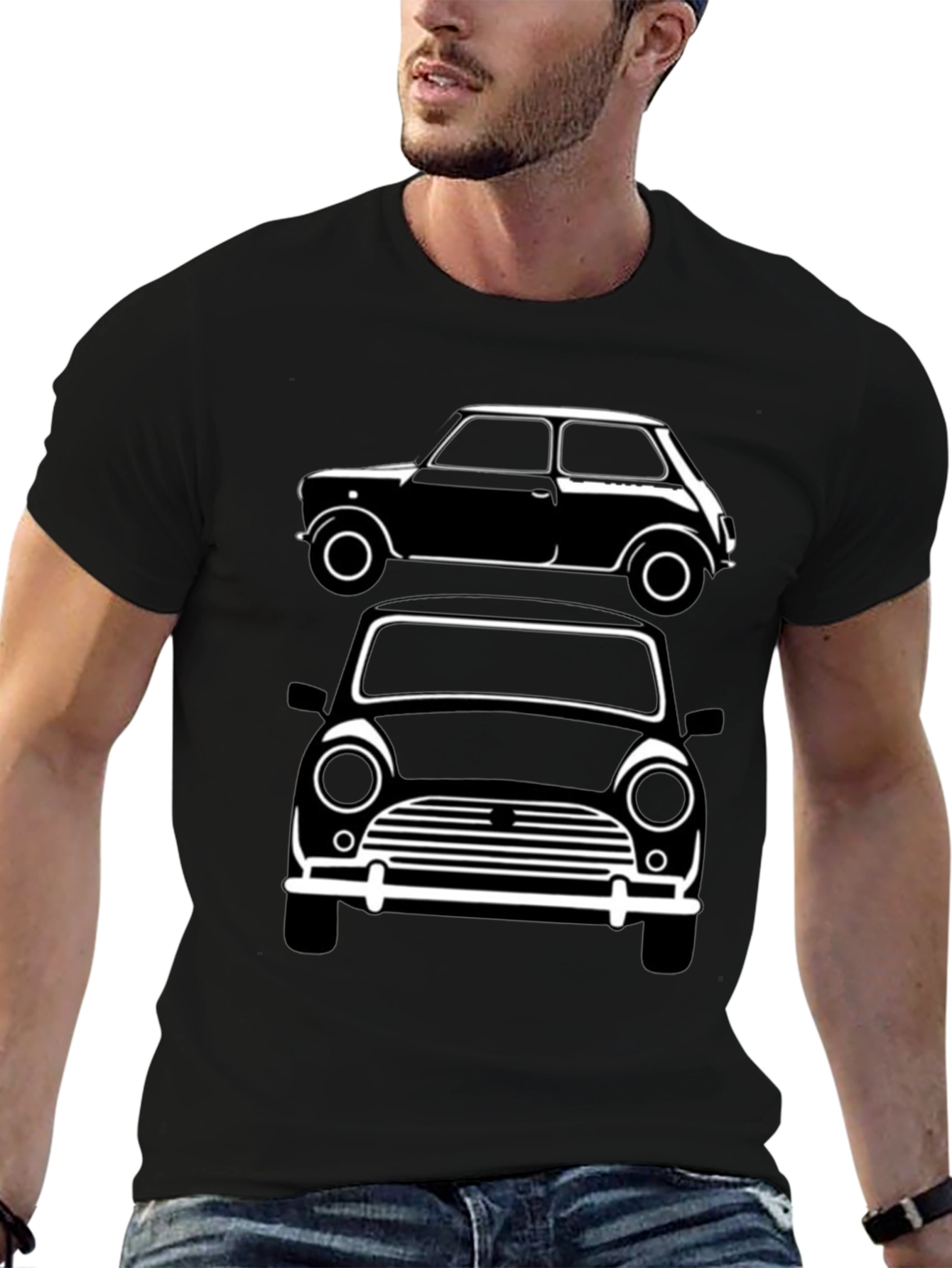 Classic Mini Car T-Shirt - Black Graphic Tee