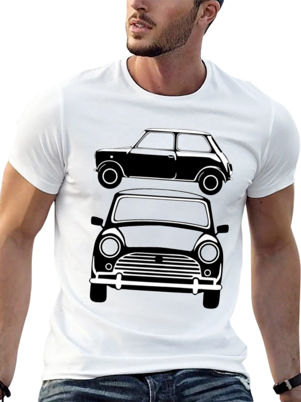Classic Mini Car T-Shirt - Black Graphic Tee